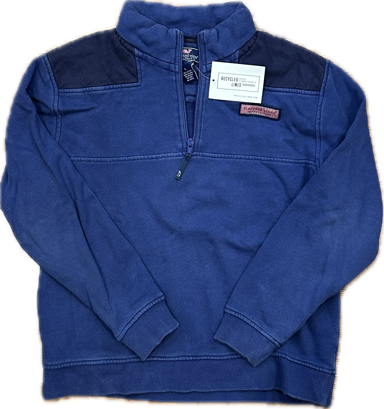 Vineyard Vines 1/4 Zip Pullover, Blue Boys Size L in excellent condition — Recycled Lines, Fairfield CT | Premium Sustainable Consignment