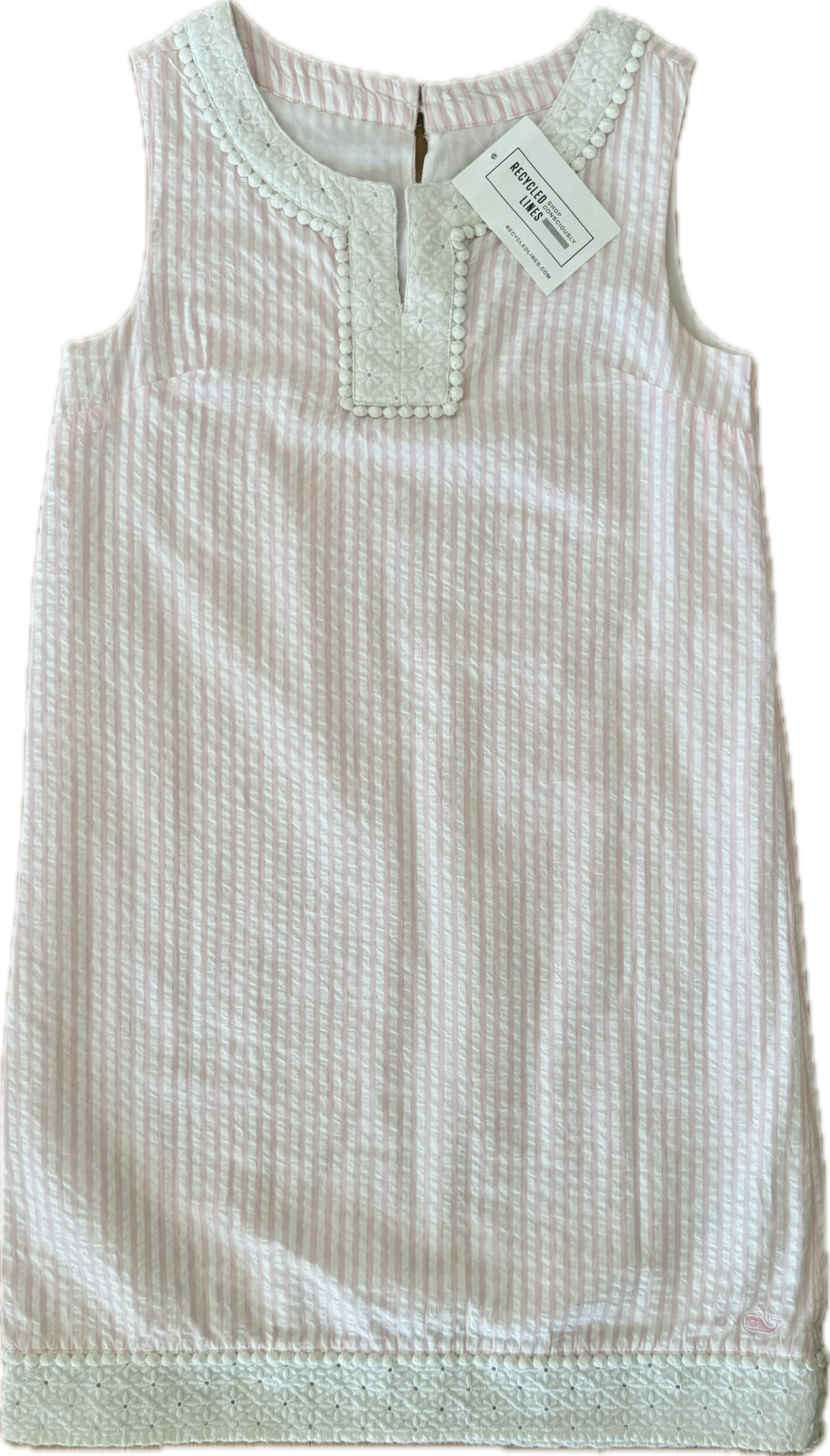 Vineyard Vines Seersucker Dress, Pink Girls Size 10
