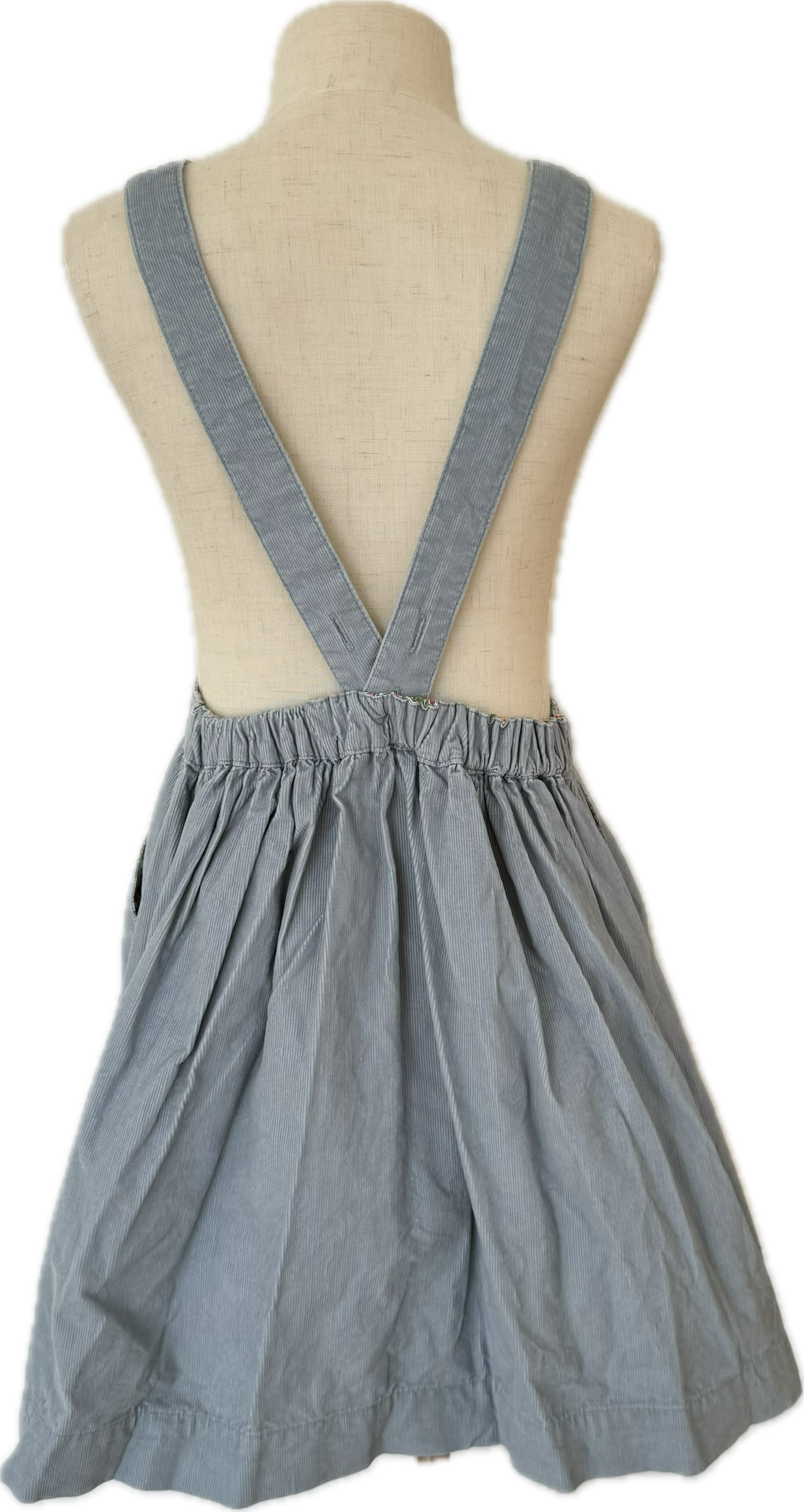 Mini Boden Overall Dress, Gray Bunny Girls Size 7-8