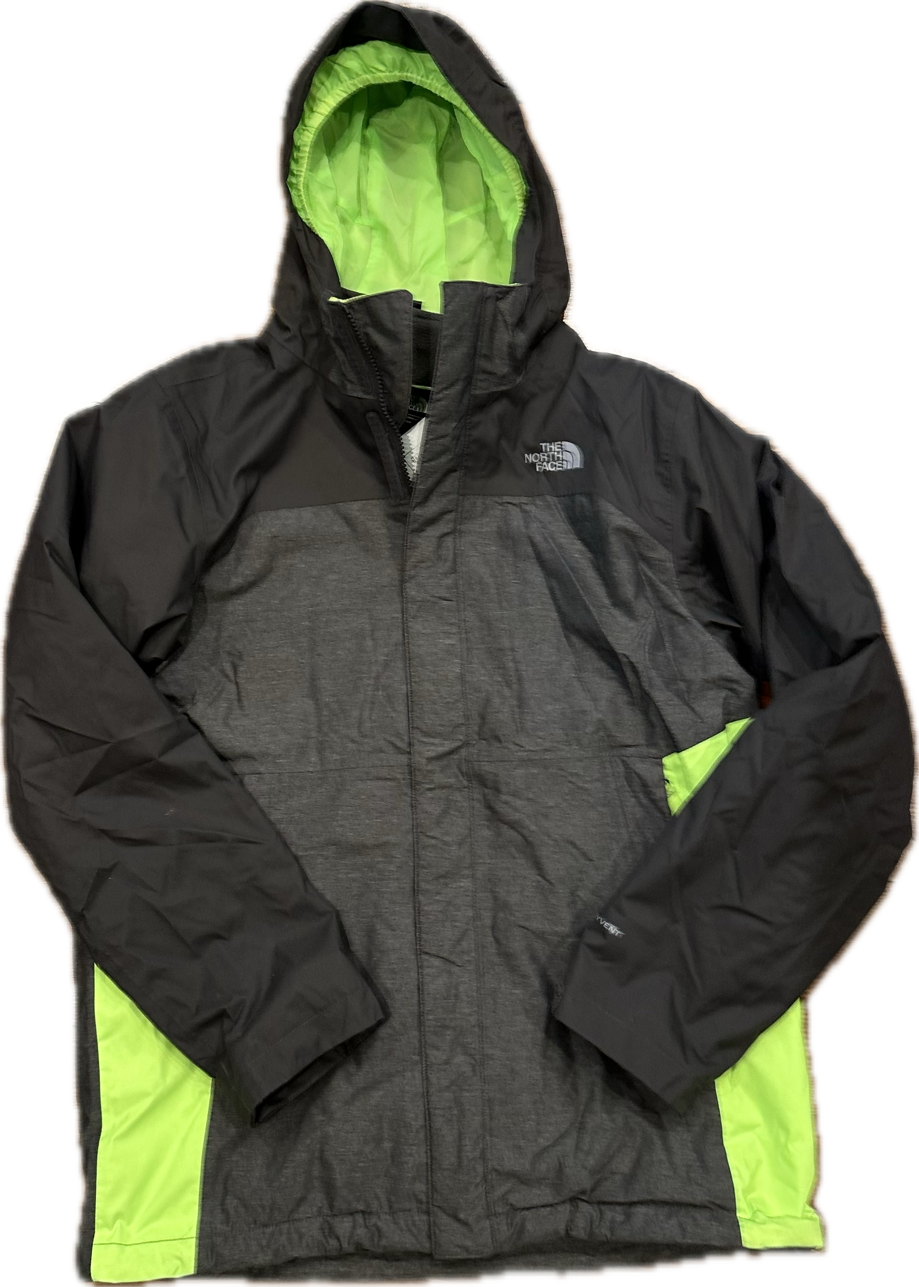 The North Face Ski & Fleece Jacket, Gray/Lime Boys Size XL (18/20)