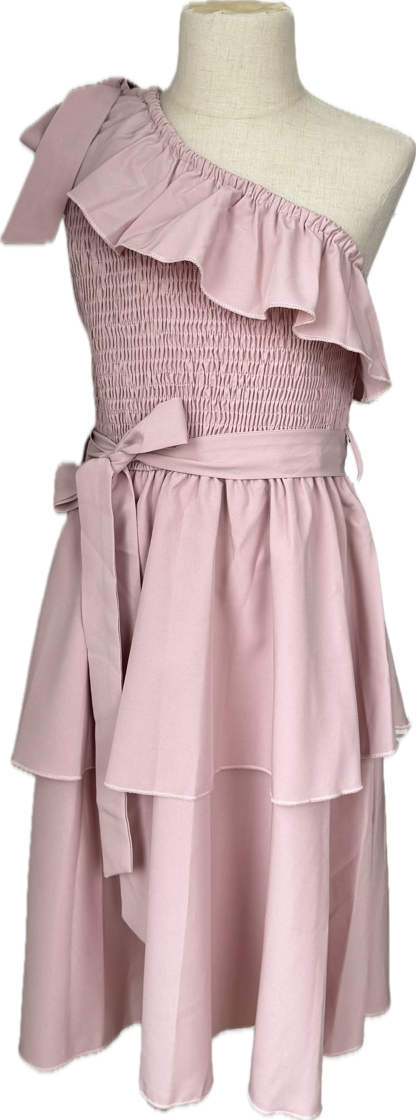 Belle Danna NWT Smocked Ruffle Dress, Dusty Rose Girls Size 12