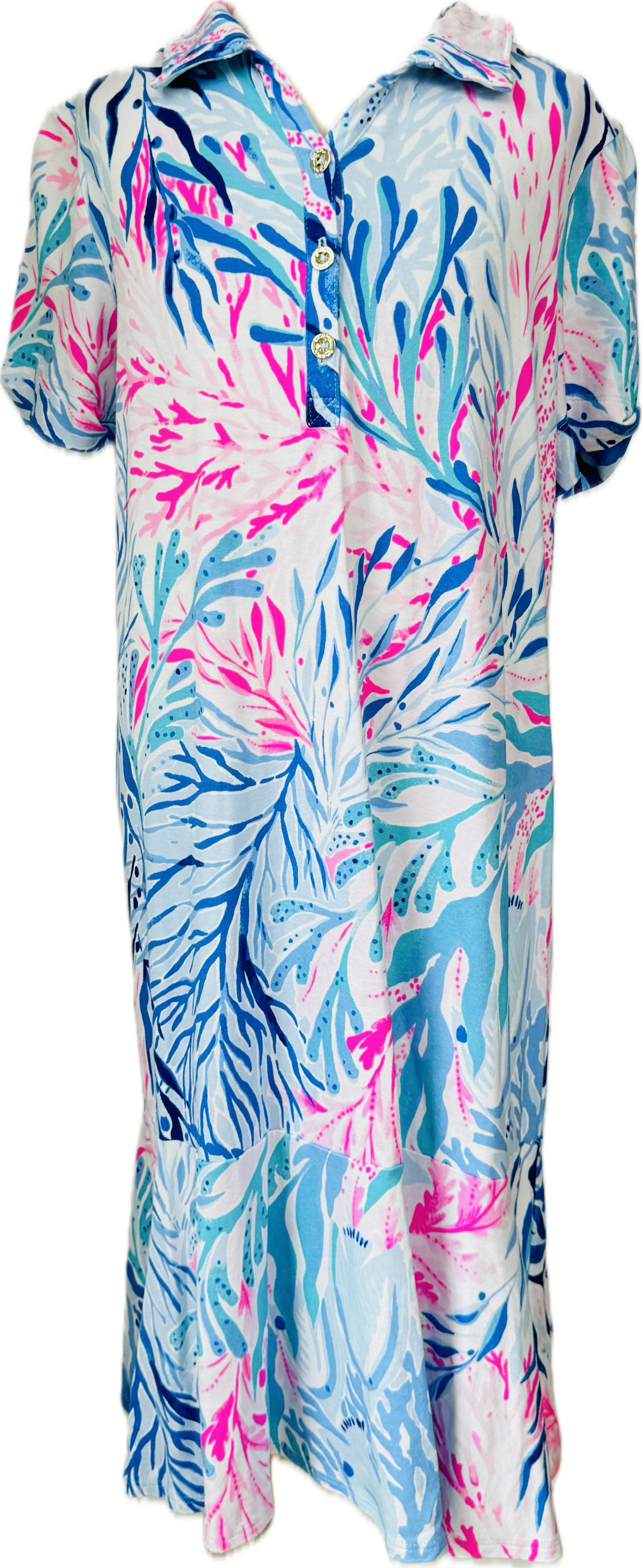 Lilly Pulitzer Collared Dress, Blue Multi Girls Size XL (12/ Lilly Pulitzer Collared Dress, Blue Multi Girls Size XL (12/
