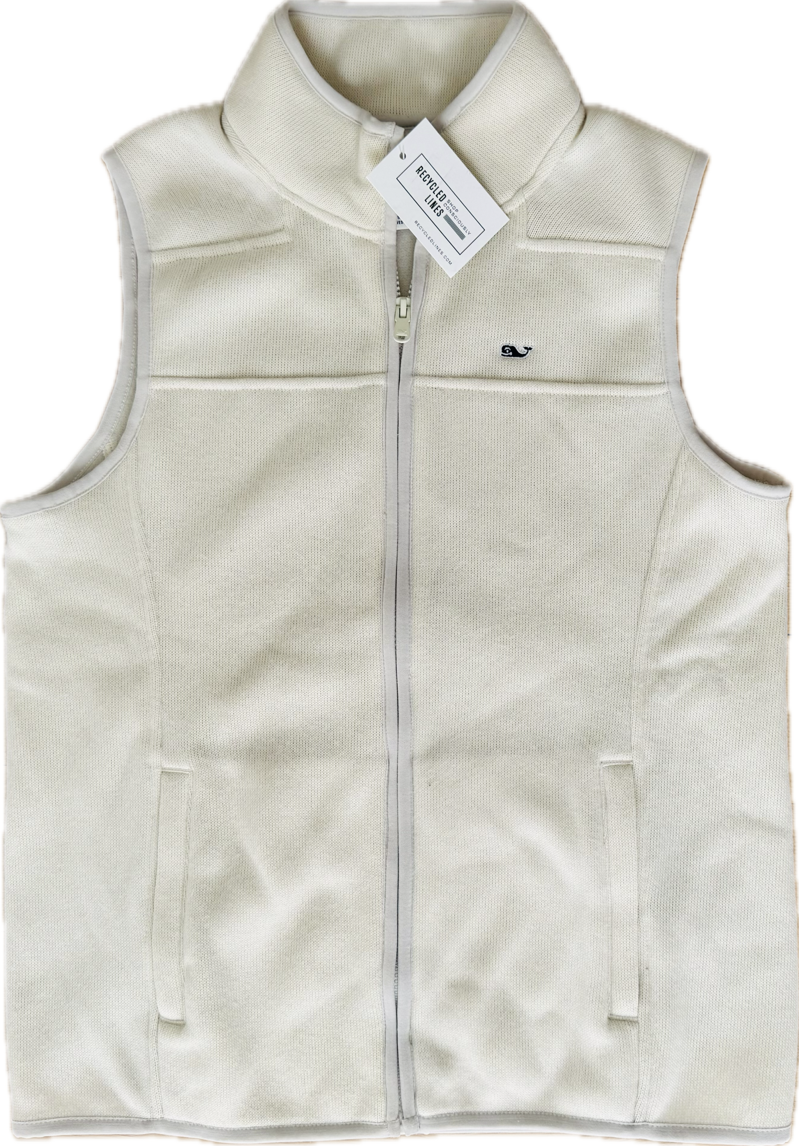 Vineyard Vines Fleece Vest, White Womens Size M