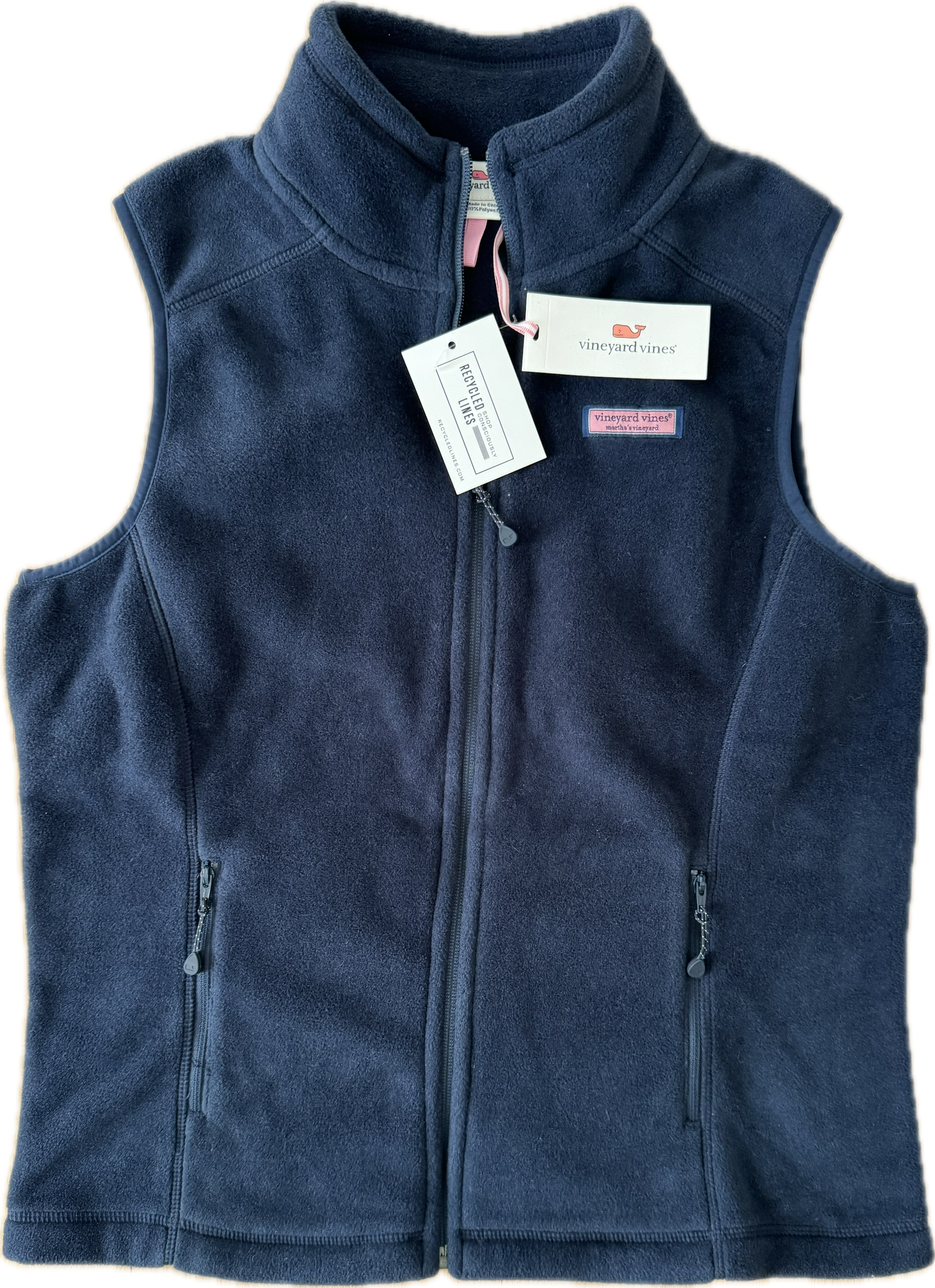 Vineyard Vines NWT Fleece Vest, Navy Women's Size S