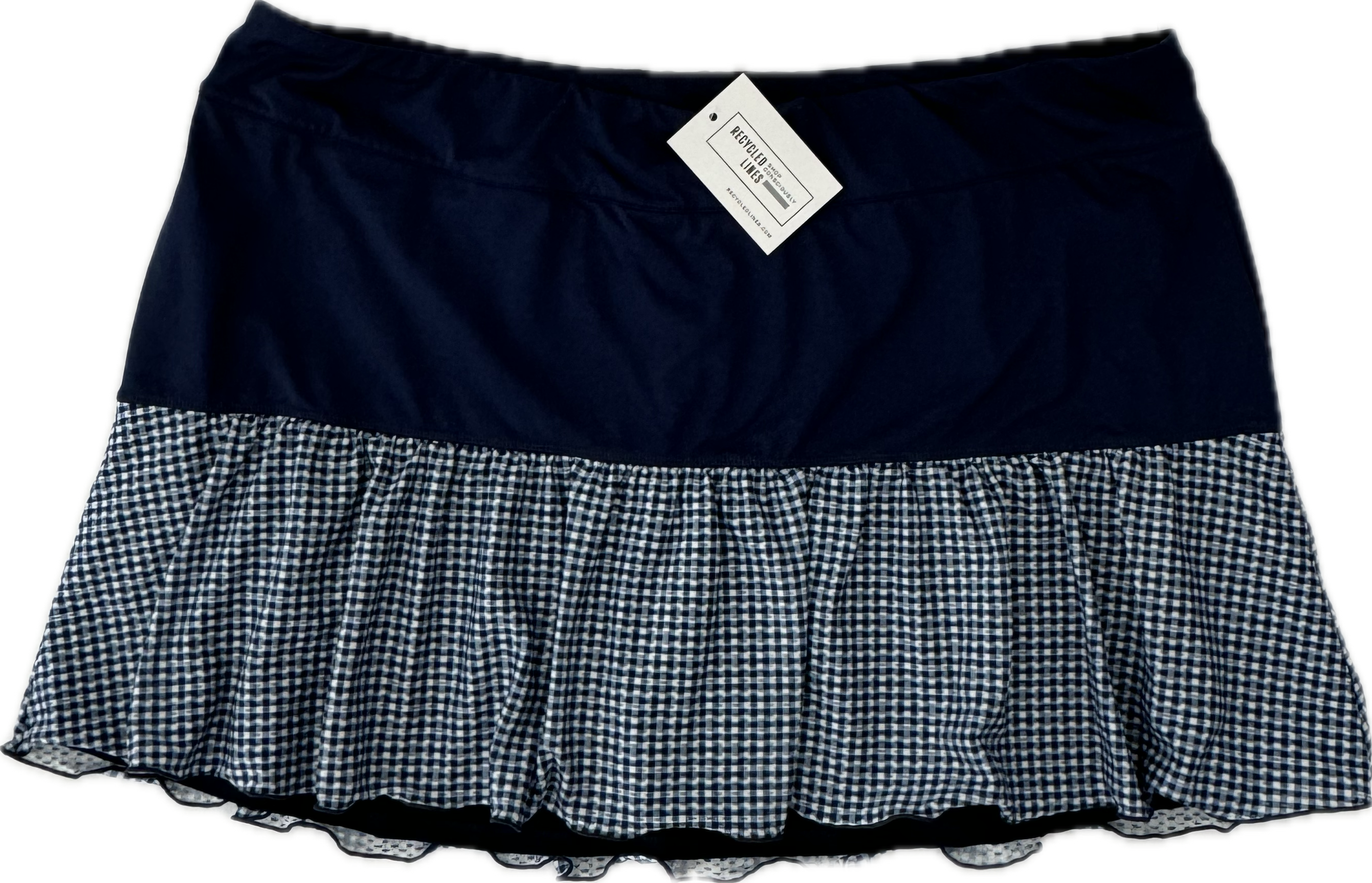 Vineyard Vines Gingham Tennis Skirt, Navy Womens Size XL in excellent condition — Recycled Lines, Fairfield CT | Premium Sustainable Consignment