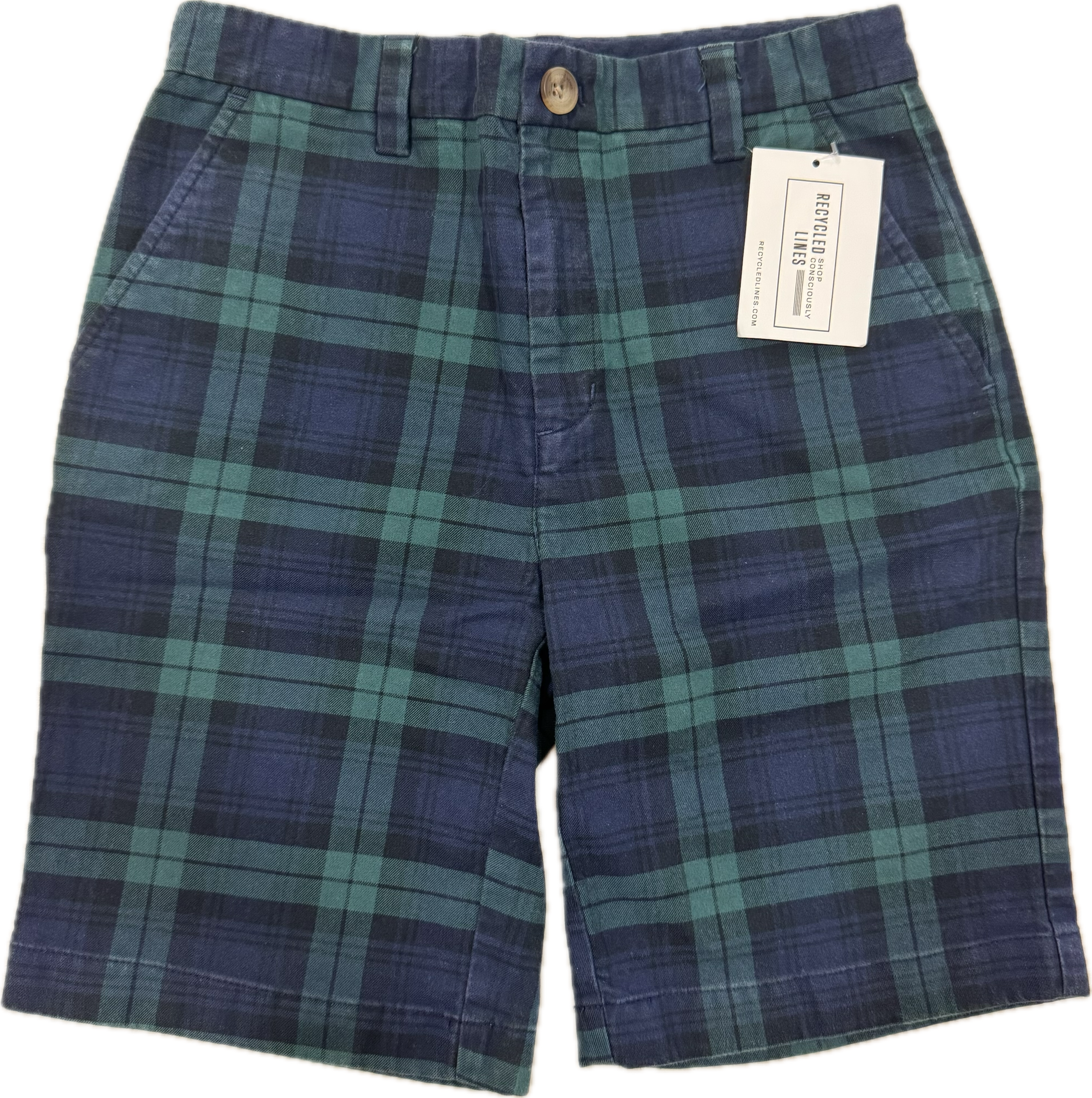 Vineyard Vines Shorts, Green Plaid Boys Size 12 in excellent condition — Recycled Lines, Fairfield CT | Premium Sustainable Consignment