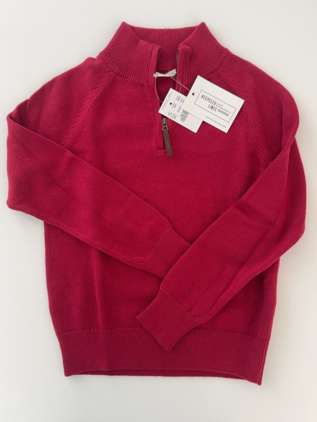 Crewcuts red quarter-zip pullover new with tags boys size 6/7