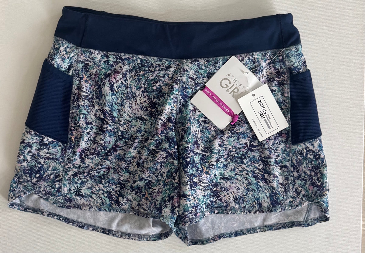 Athleta Girl printed navy Breaker shorts girls XXL 16
