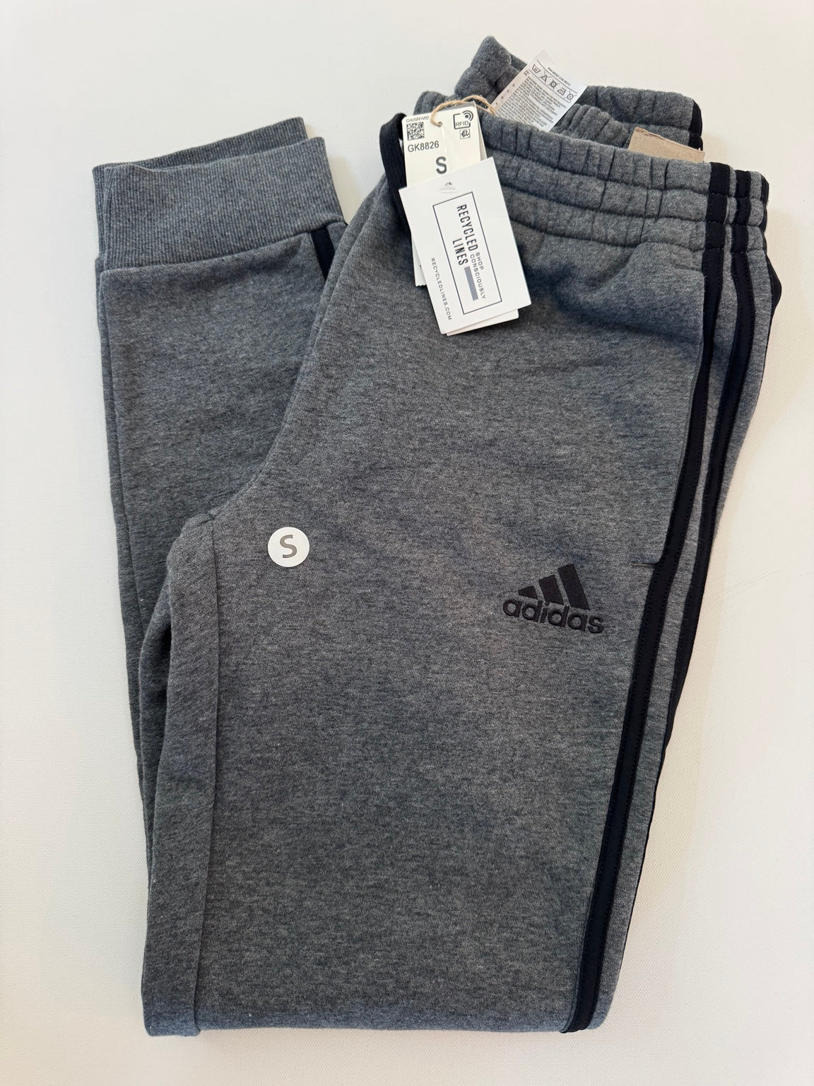 Adidas new with tags gray and black men's size small sweatpants, item P6797