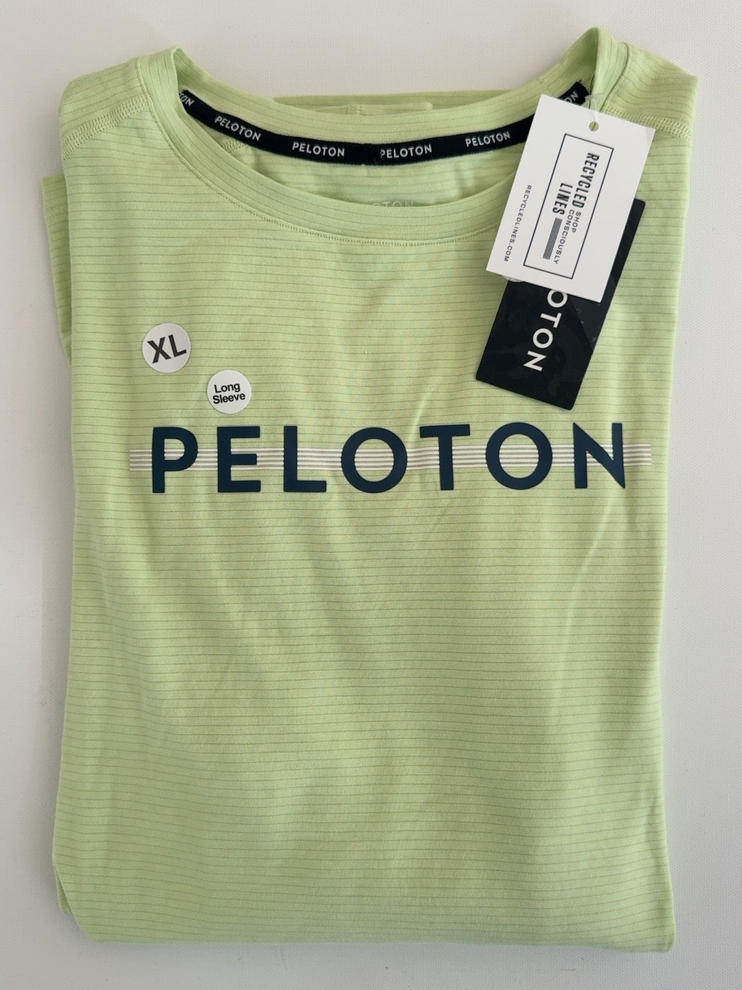 Peloton lime green long sleeve performance tee men's XL new with tags