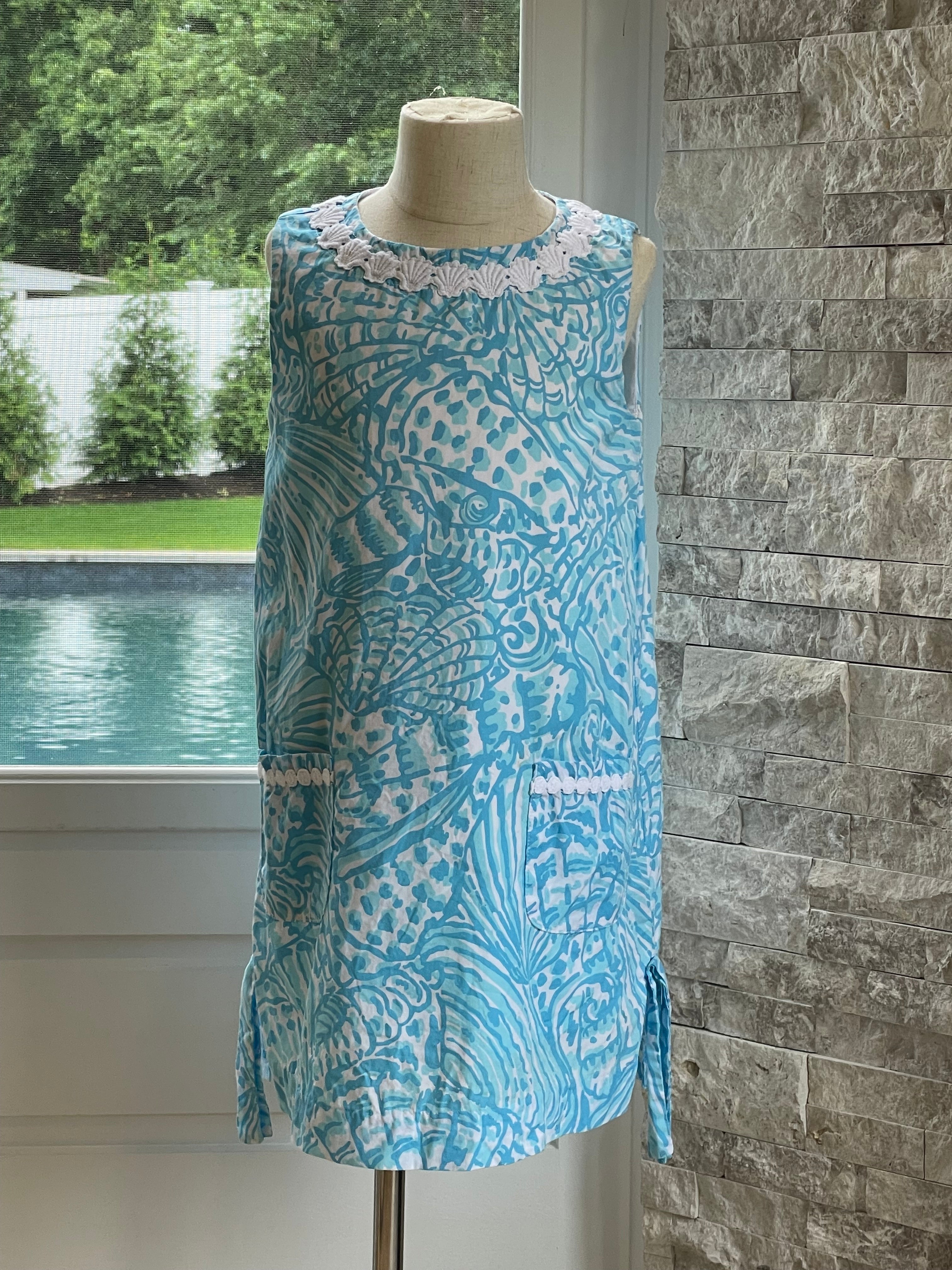 Lilly Pulitzer Shift Dress, Blue Girls Size 6
