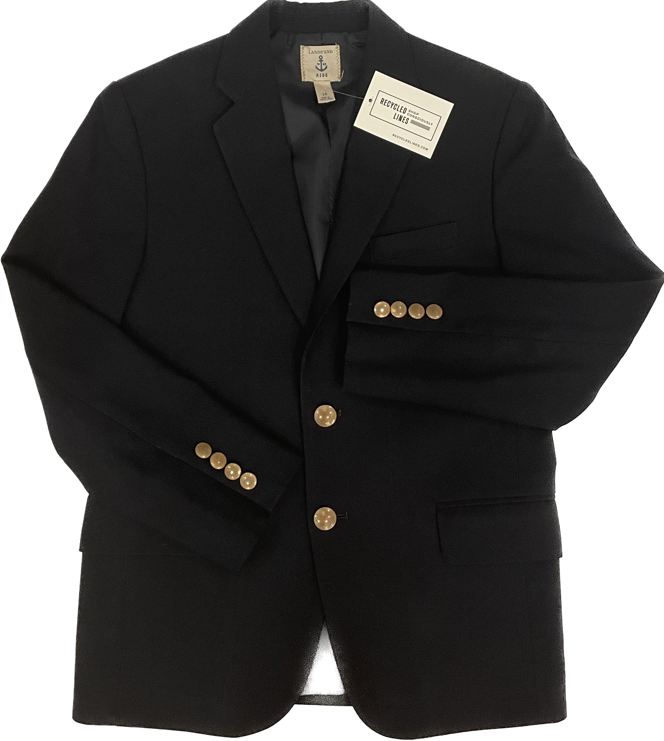 Land End Kids Blazer, Navy Boys Size 10 in excellent condition — Recycled Lines, Fairfield CT | Premium Sustainable Consignment