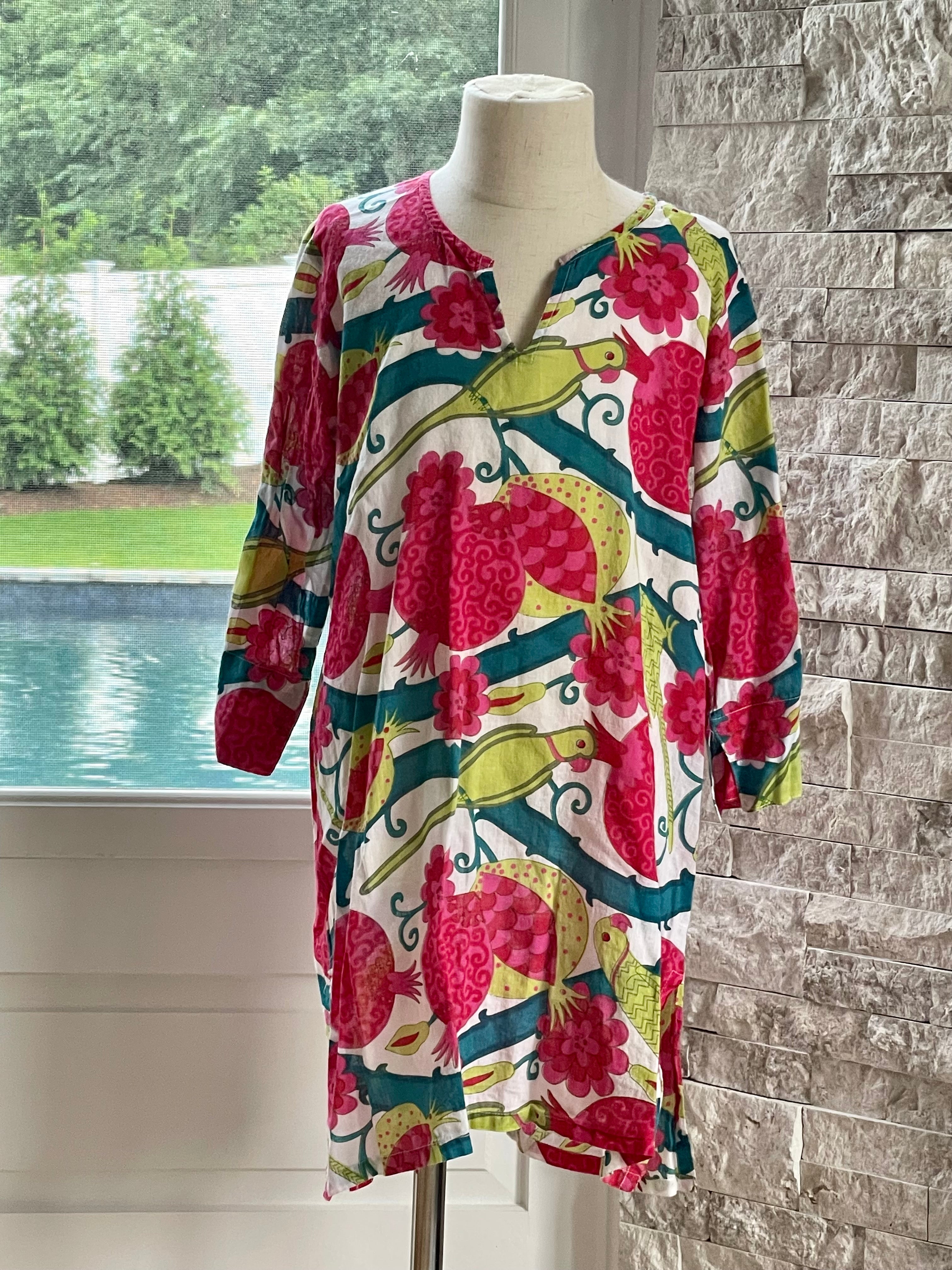 Gretchen Scott Tunic, Color Birds Girls Size 8/10 in excellent condition — Recycled Lines, Fairfield CT | Premium Sustainable Consignment