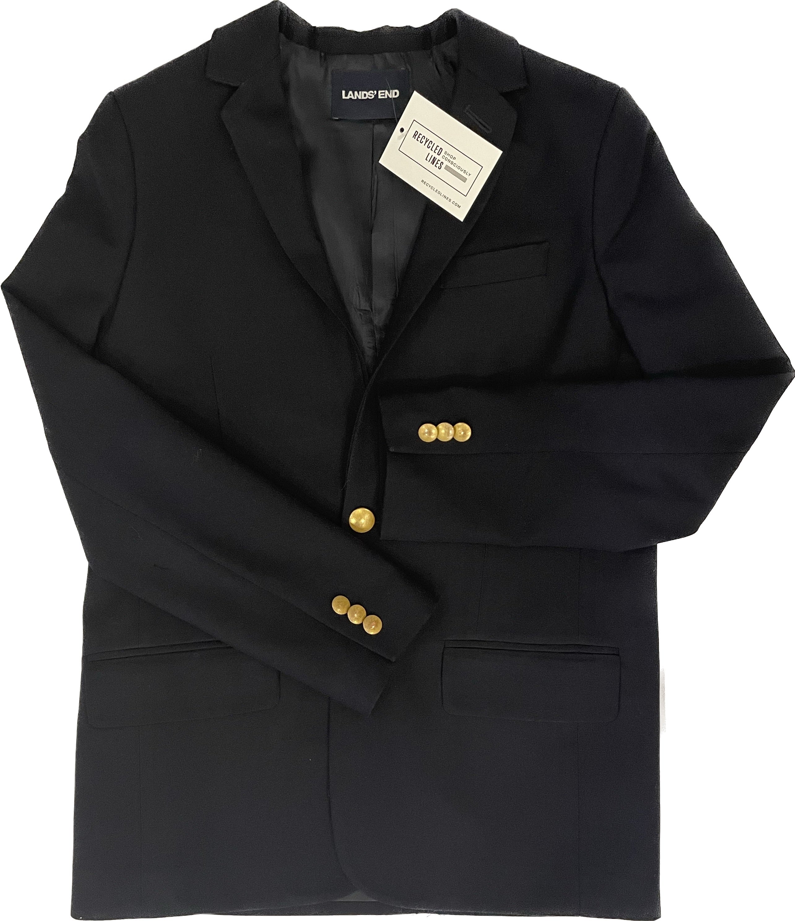 Lands End Blazer, Navy Boys Size 14 in excellent condition — Recycled Lines, Fairfield CT | Premium Sustainable Consignment