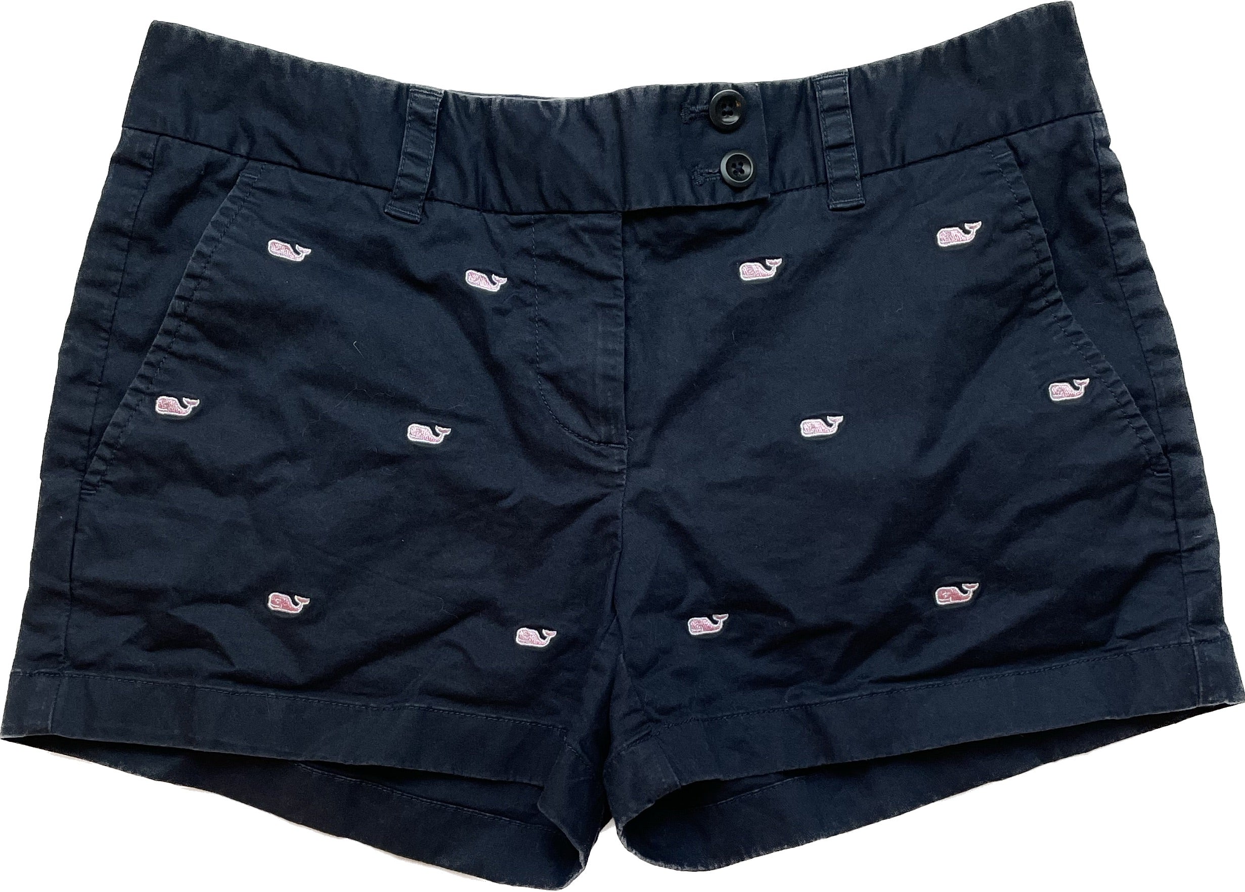 Vineyard Vines Shorts, Navy/Pink Logo Womens Size 2 in excellent condition — Recycled Lines, Fairfield CT | Premium Sustainable Consignment