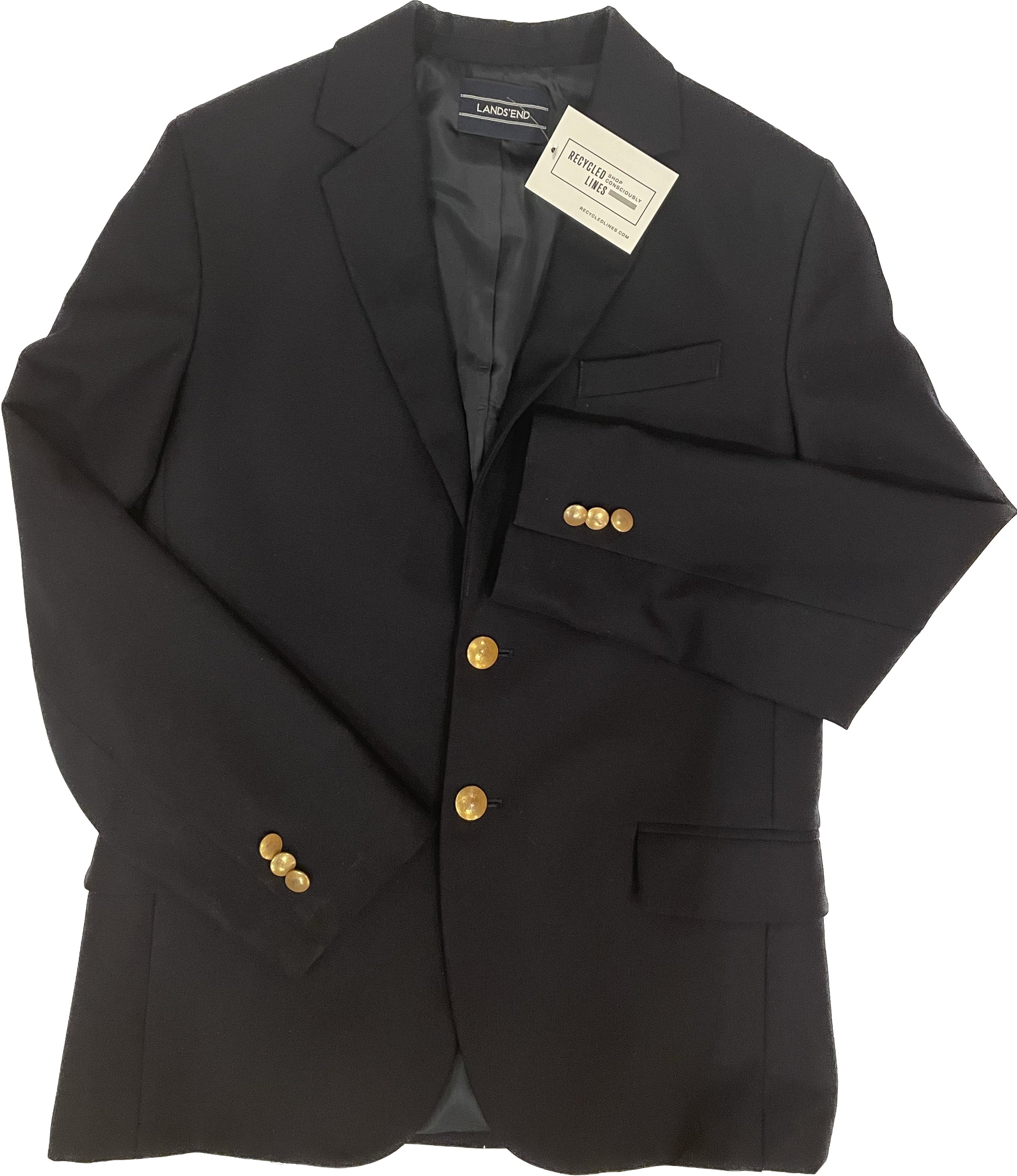 Lands End Kids Blazer, Navy Boys Size 14 in excellent condition — Recycled Lines, Fairfield CT | Premium Sustainable Consignment