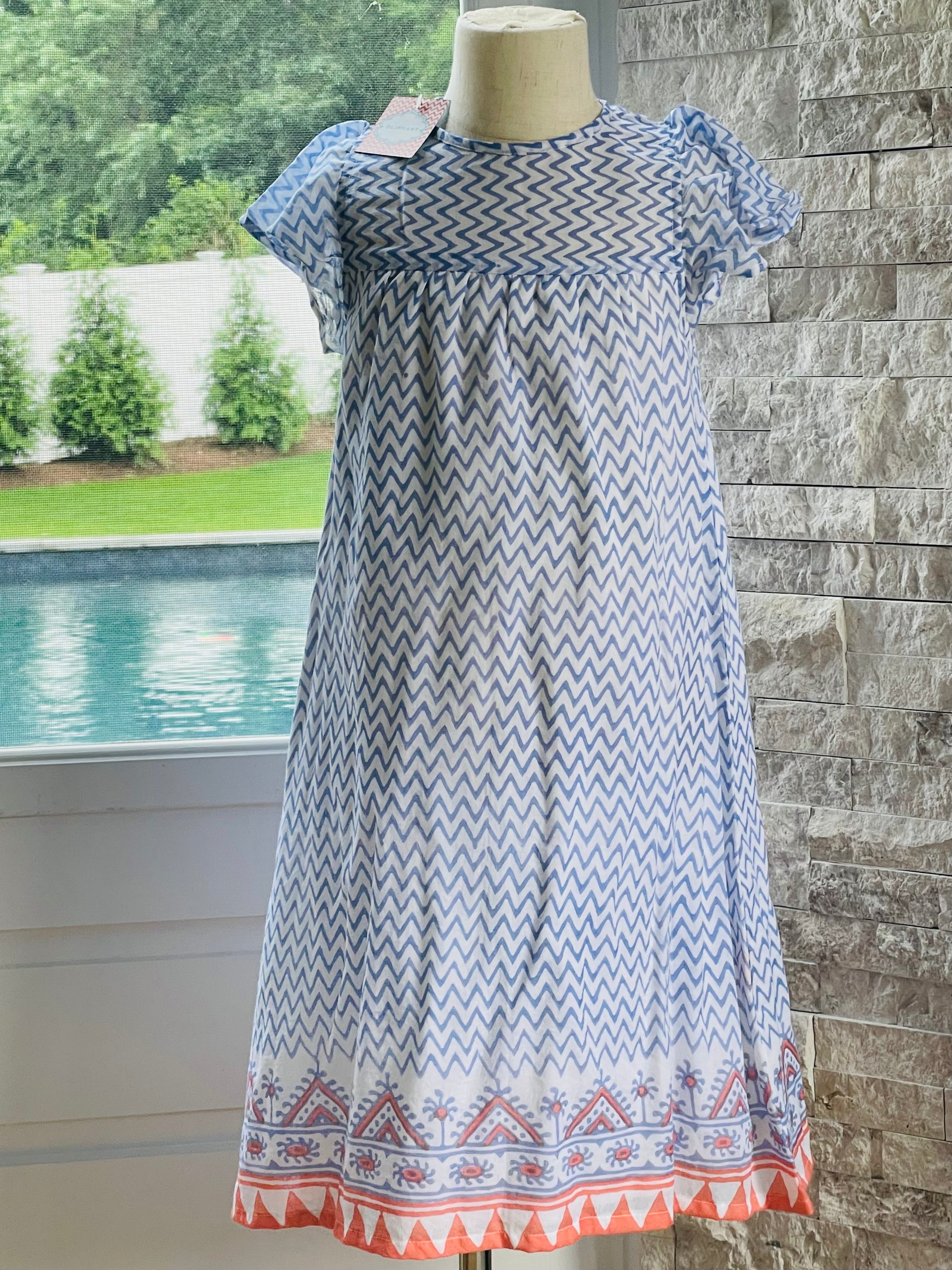 Oliphant Dress NWT, Blue/White Girls Size 8