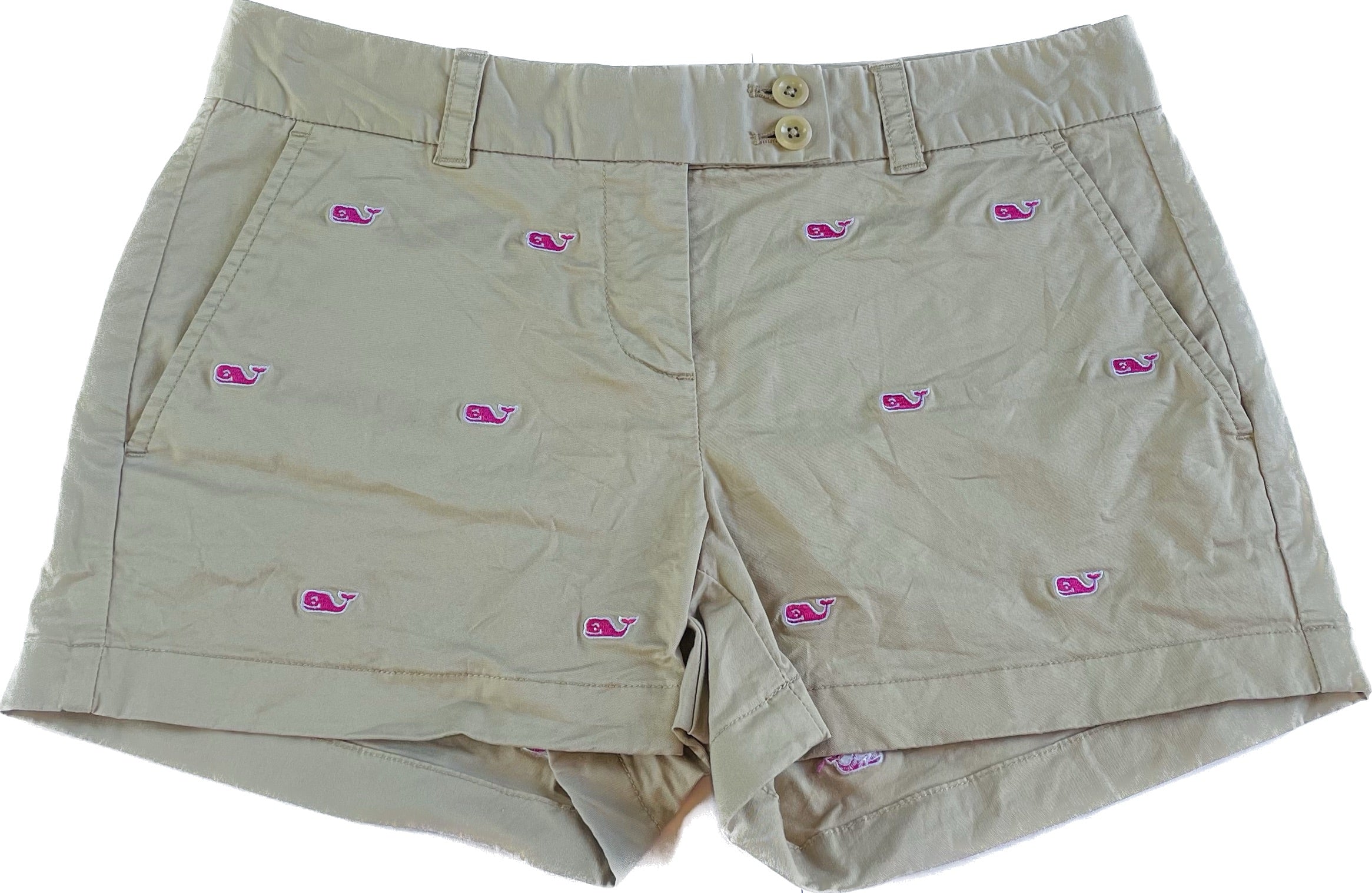 Vineyard Vines Shorts, Khaki w/Logo Womens Size 2