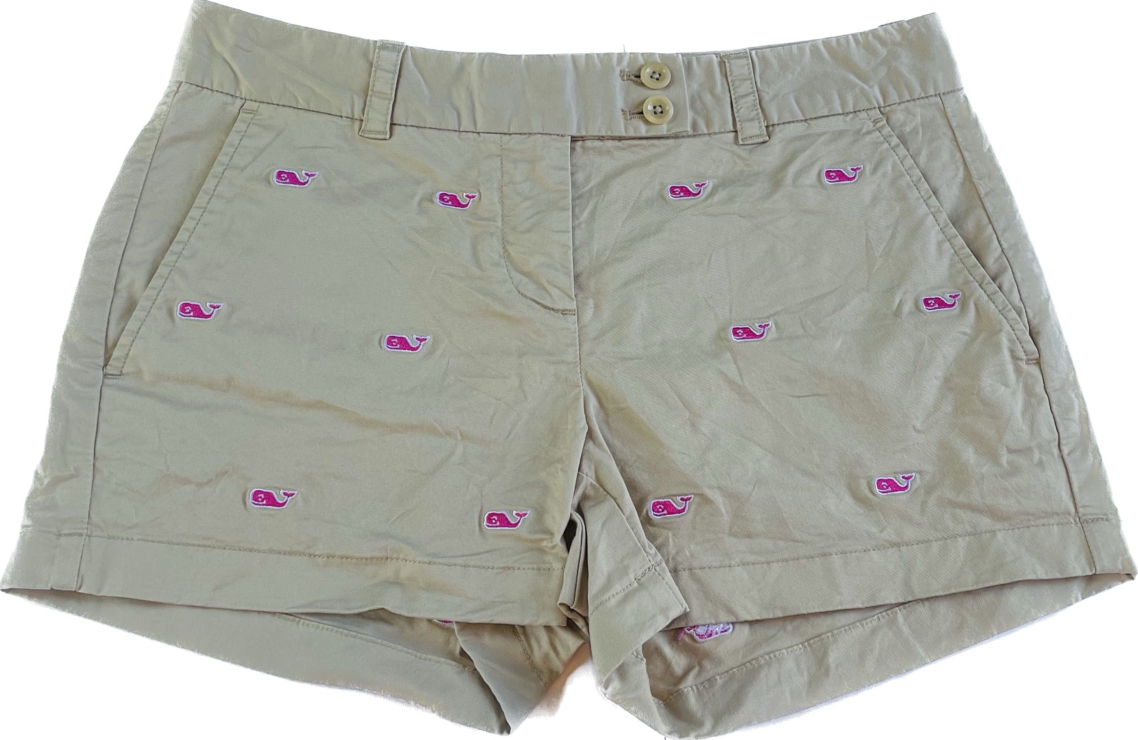 Vineyard Vines Shorts, Khaki w/Logo Womens Size 2 in excellent condition — Recycled Lines, Fairfield CT | Premium Sustainable Consignment