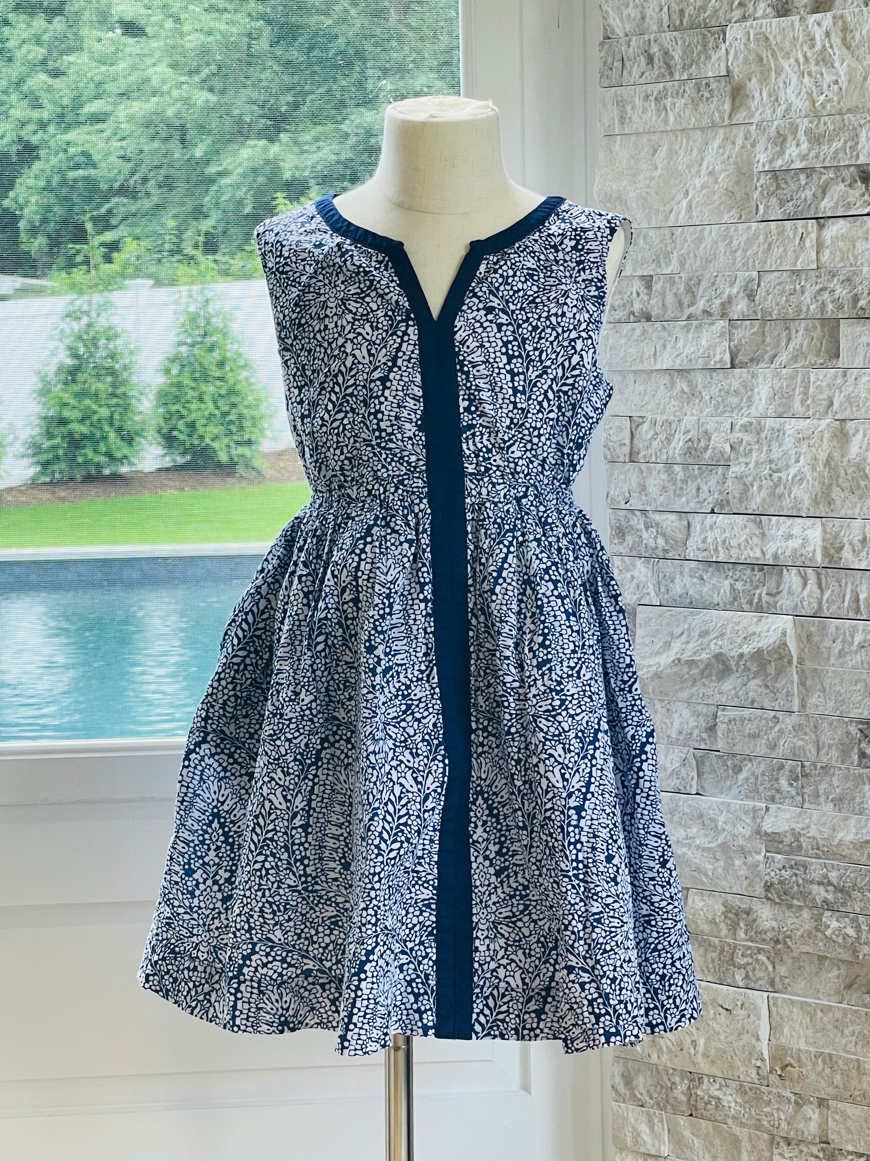 Crewcuts Dress, Navy Floral Girls Size 7
