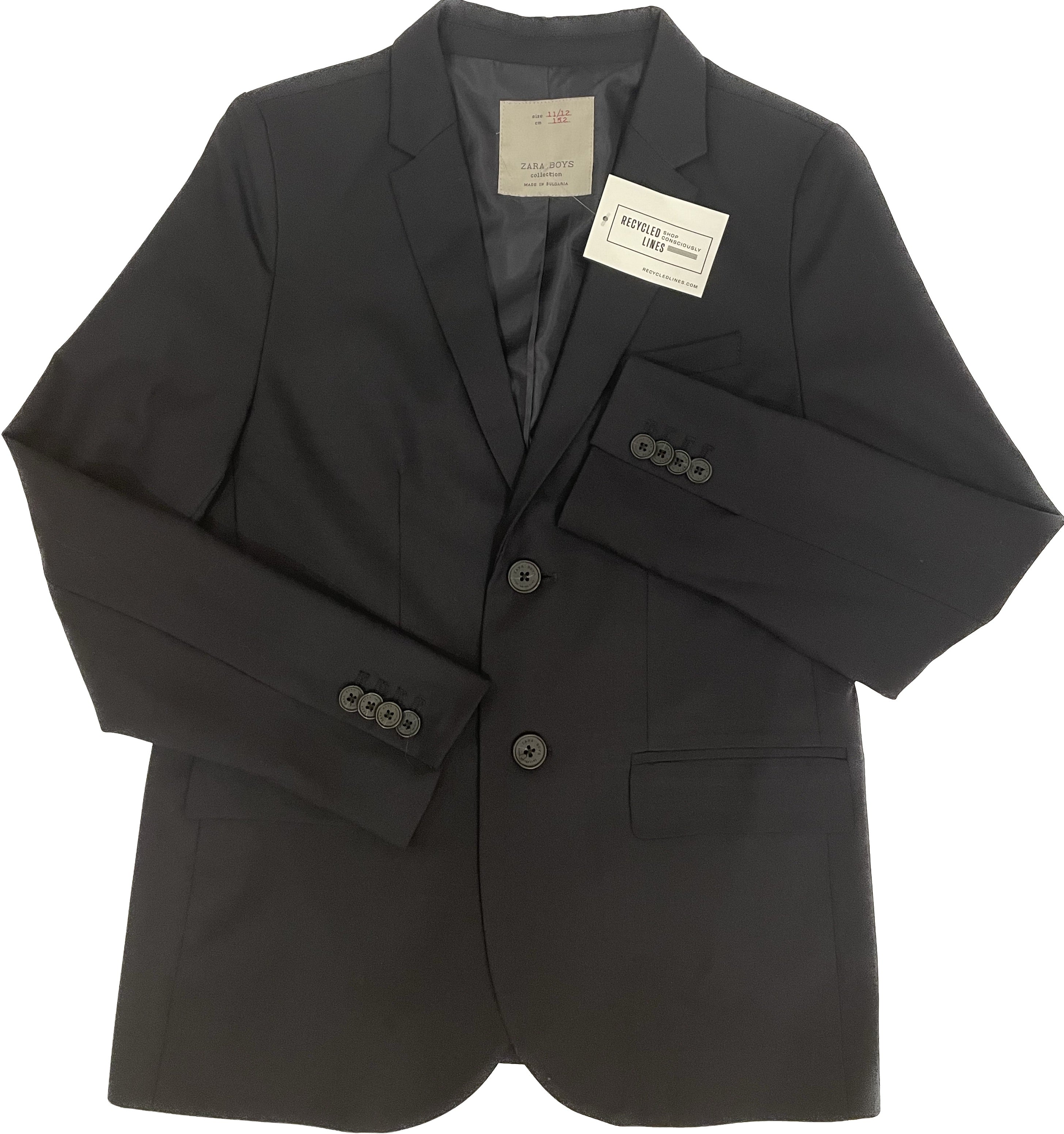 Zara Blazer, Navy Boys Size 12 in excellent condition — Recycled Lines, Fairfield CT | Premium Sustainable Consignment