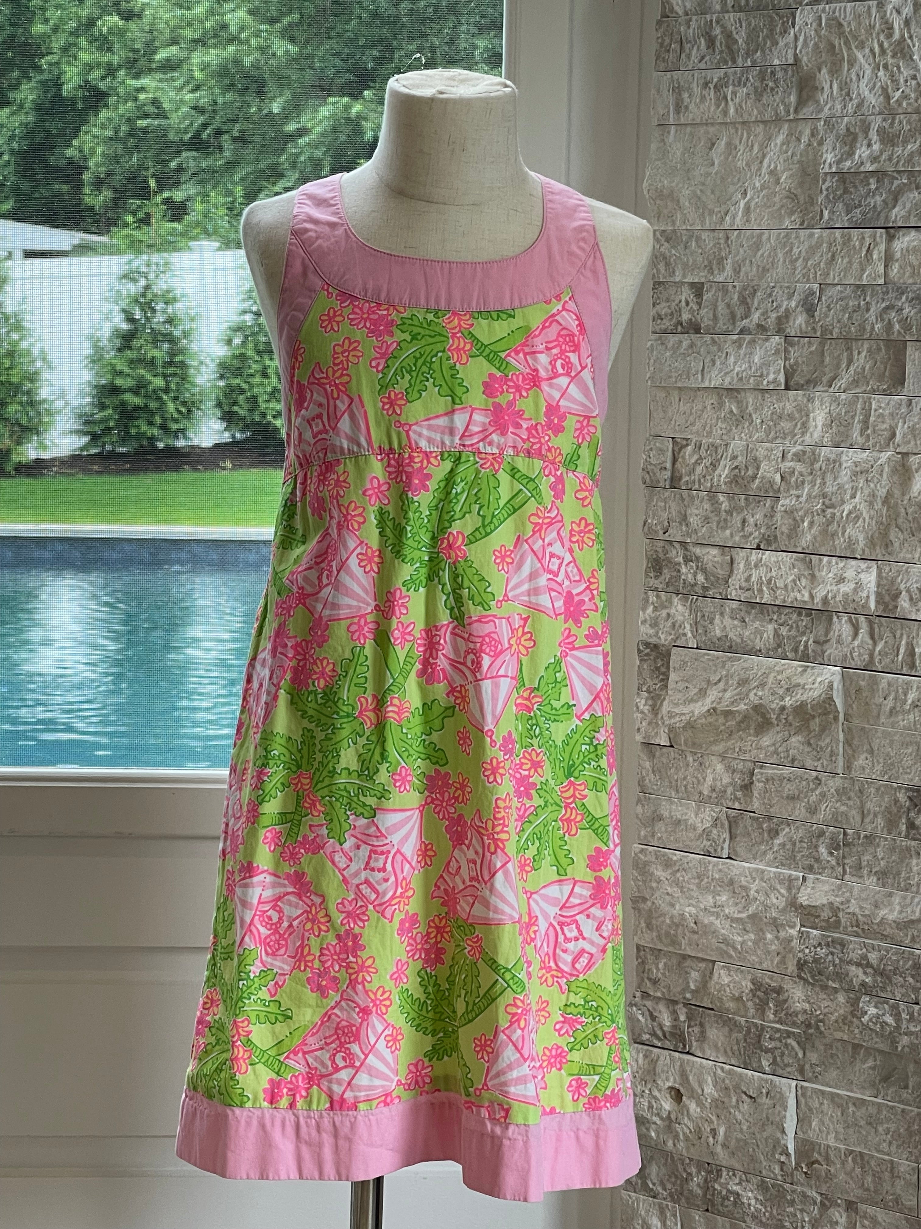 Lilly Pulitzer Dress, Pink/Green Girls Size 7