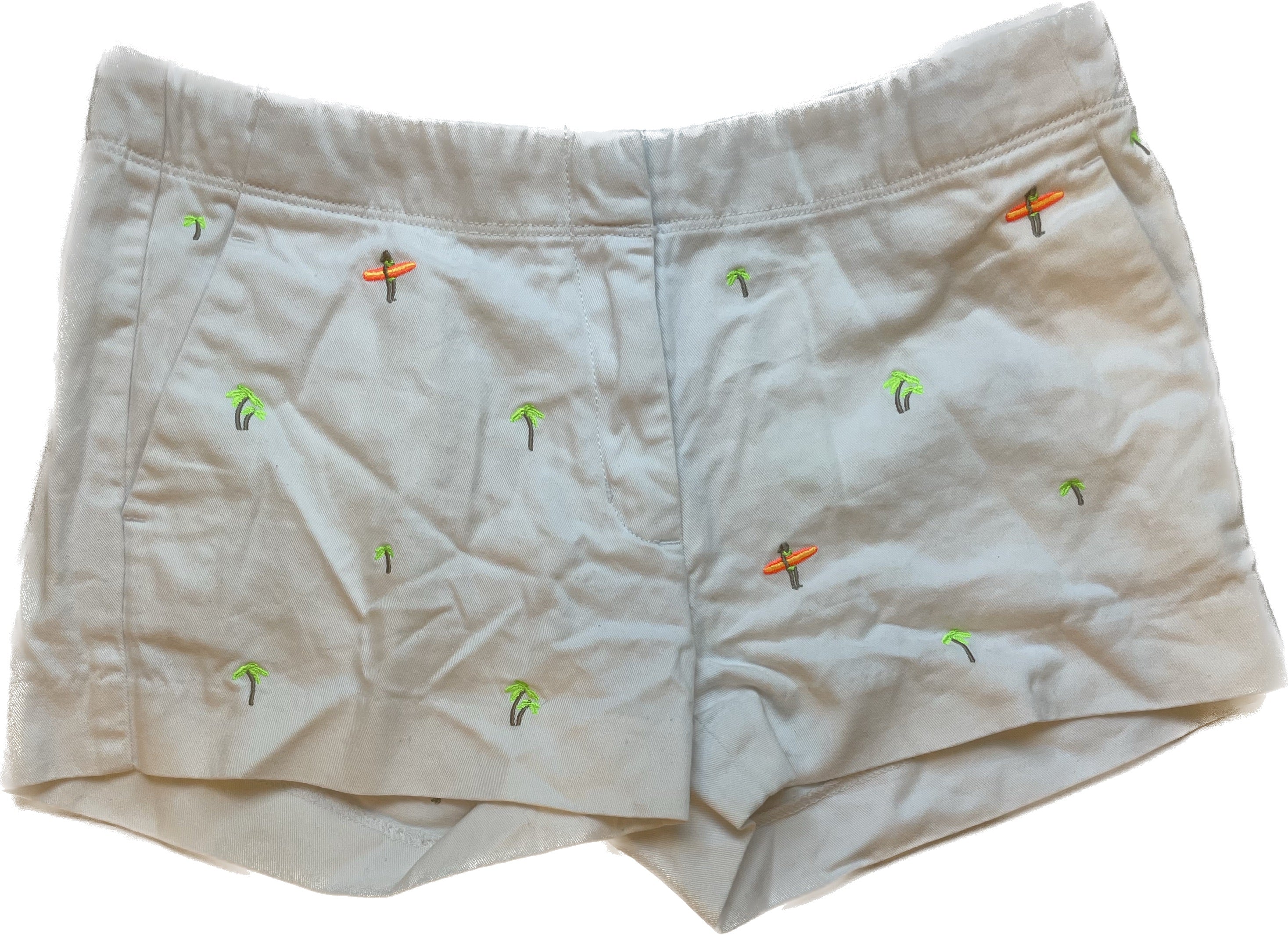 Crewcuts Shorts, White/Palm Tree Girls Size 14