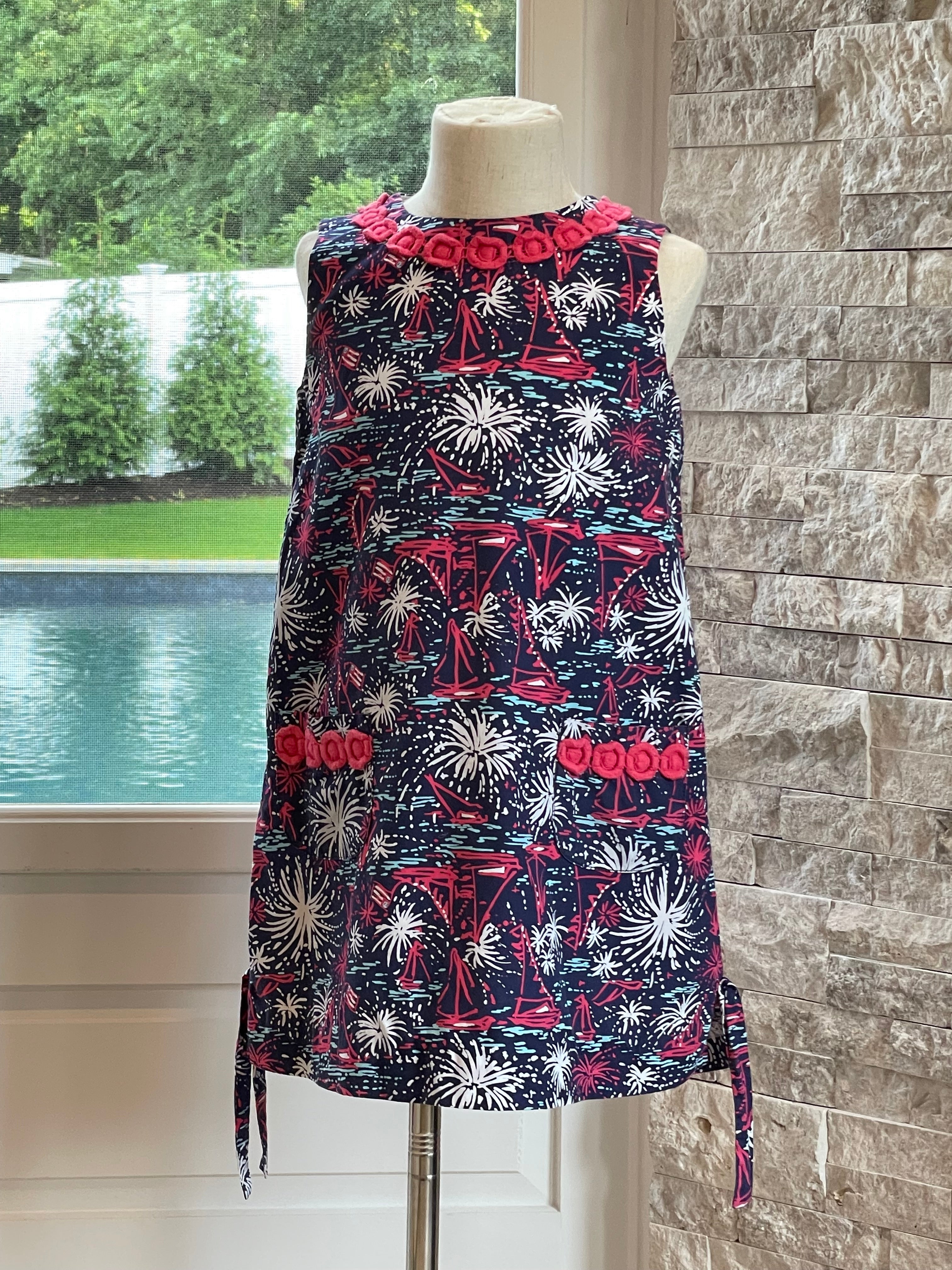 Lilly Pulitzer Rare Shift Dress, Sparks Fly Girls Size 4