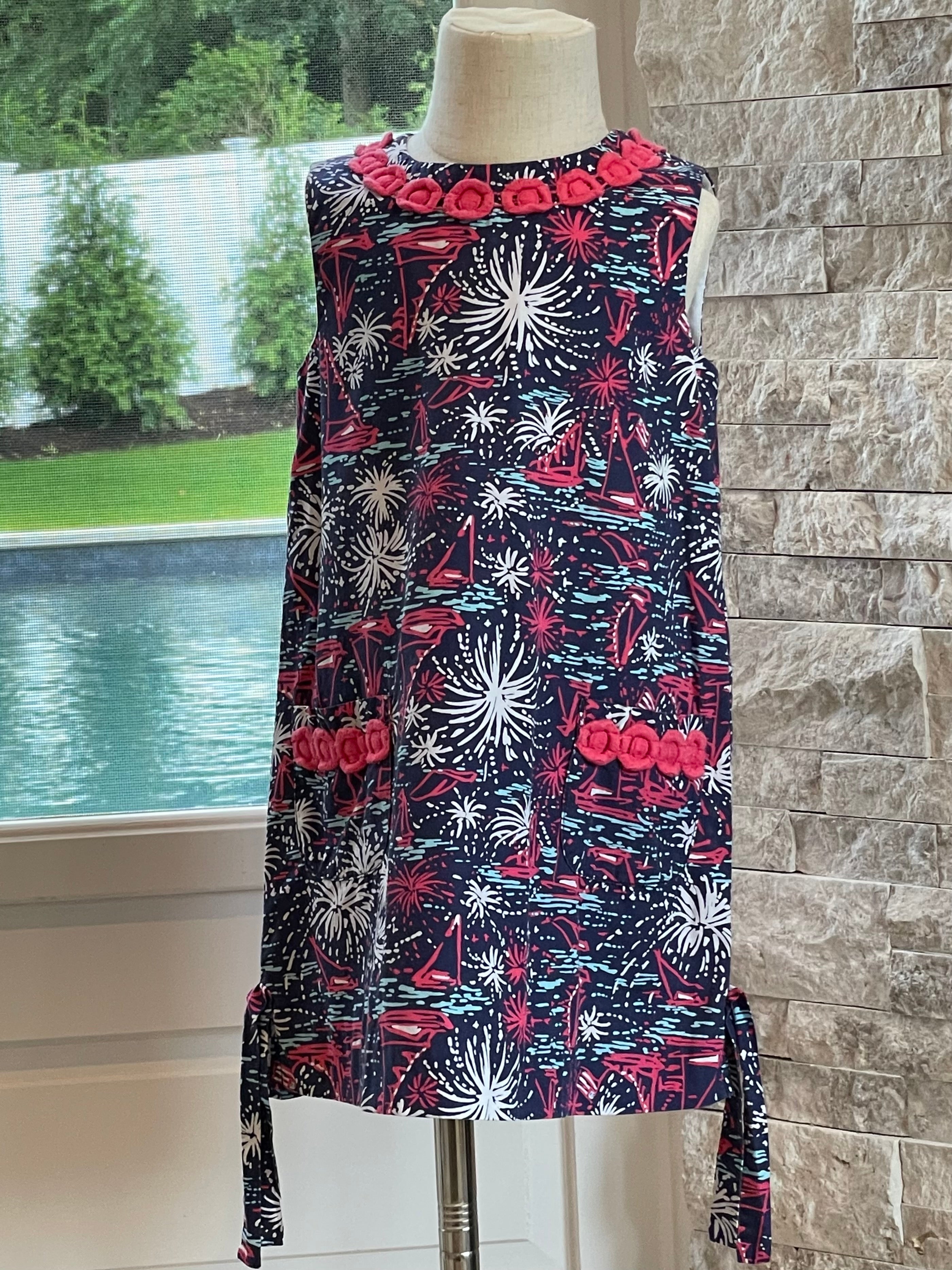 Lilly Pulitzer Rare Shift Dress, Sparks Fly Girls Size 4