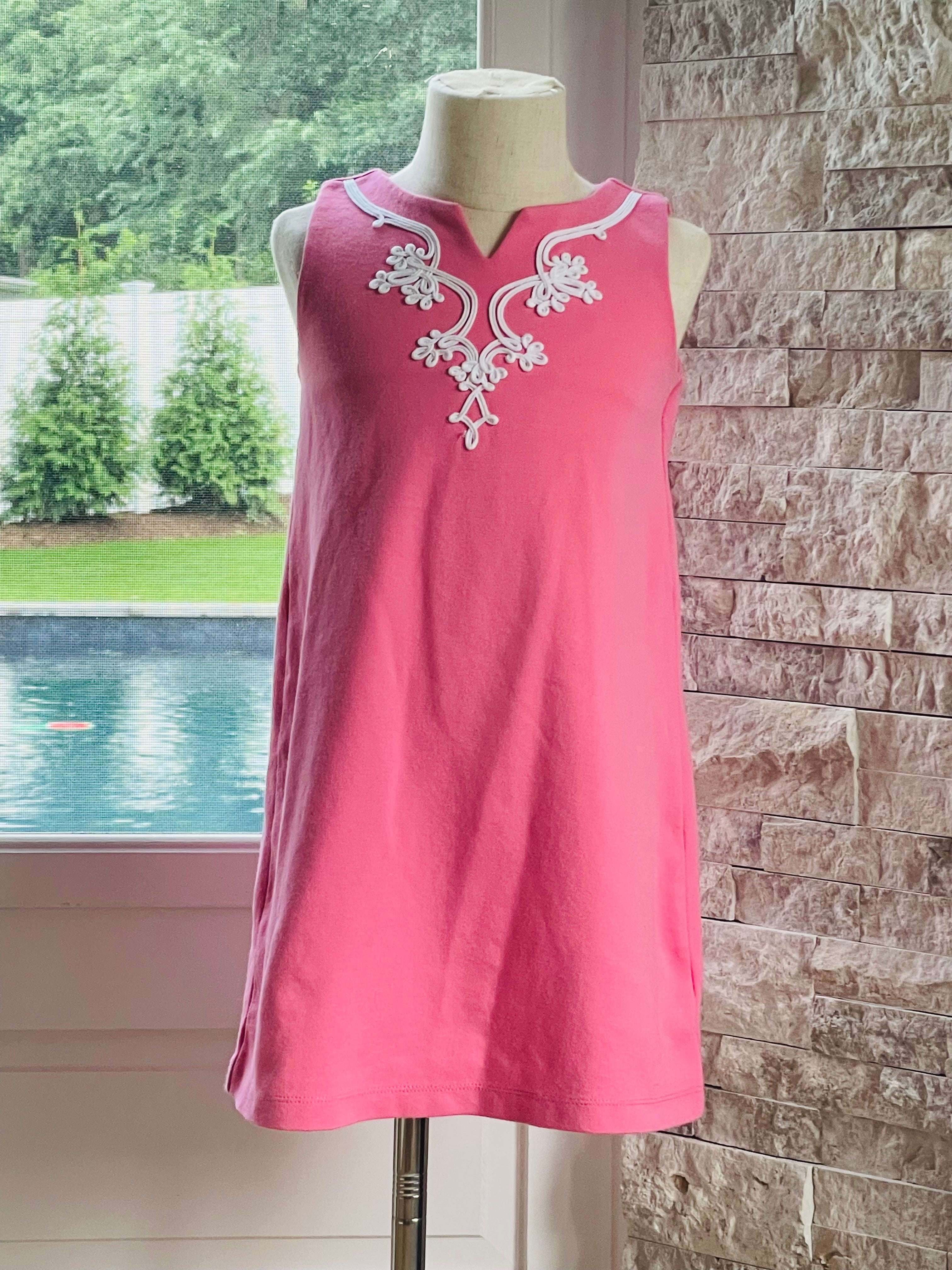 Janie & Jack Dress, Pink/White Girls Size 5