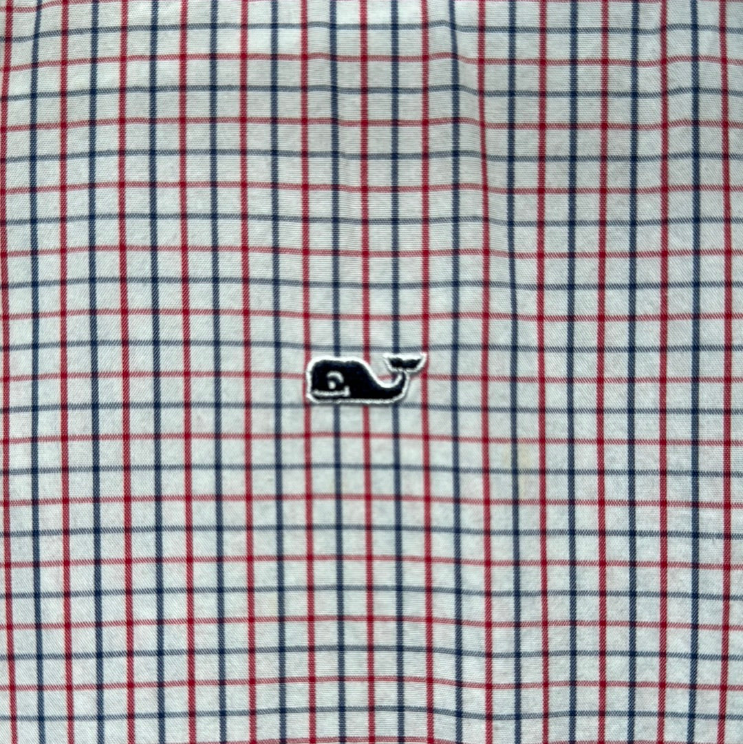 Vineyard Vines Long Sleeve Button Down, Red/White/Blue Boys Size L (16)