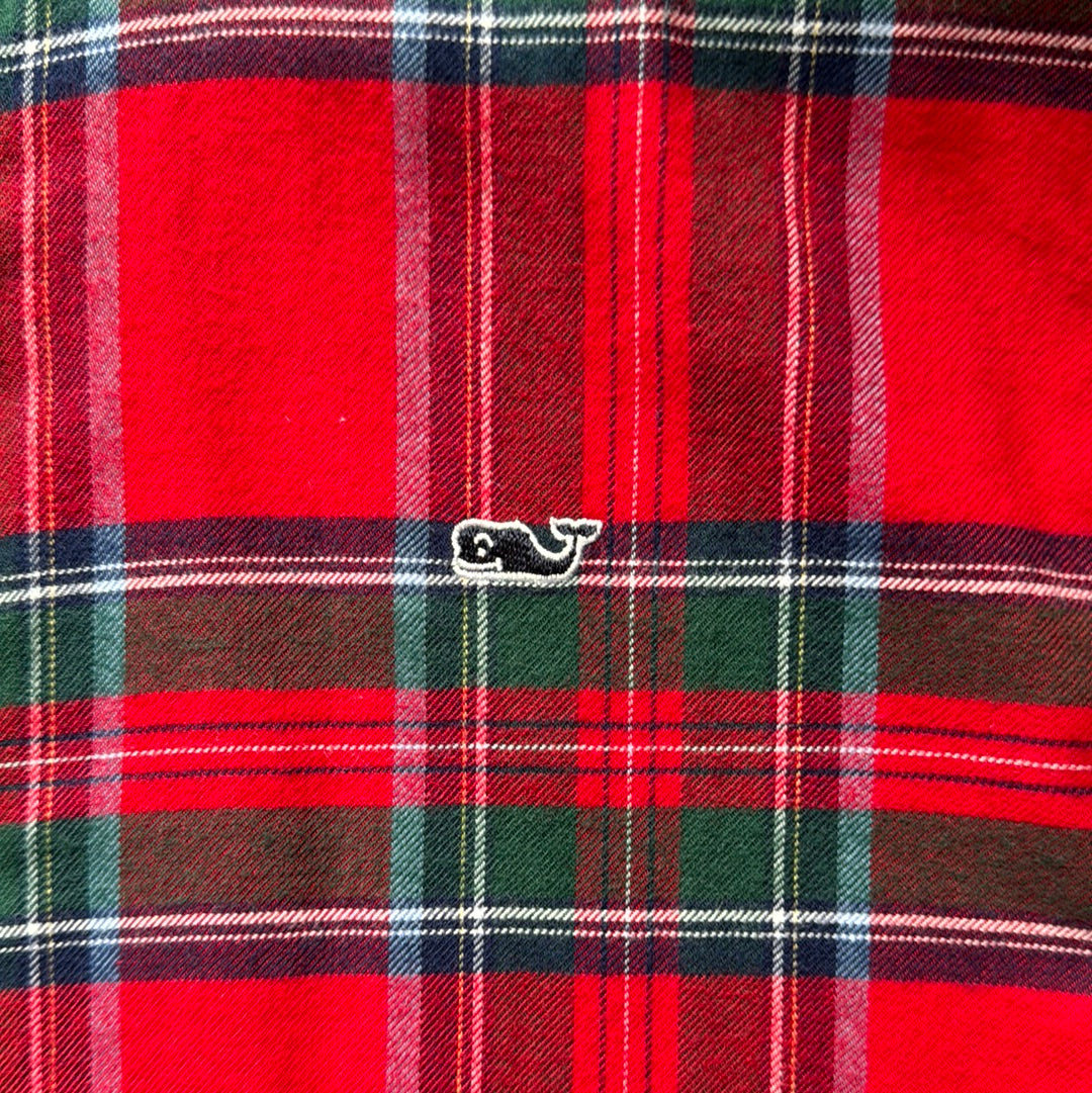 Vineyard Vines NWT Flannel Shirt, Red Tartan Boys Size L (16)