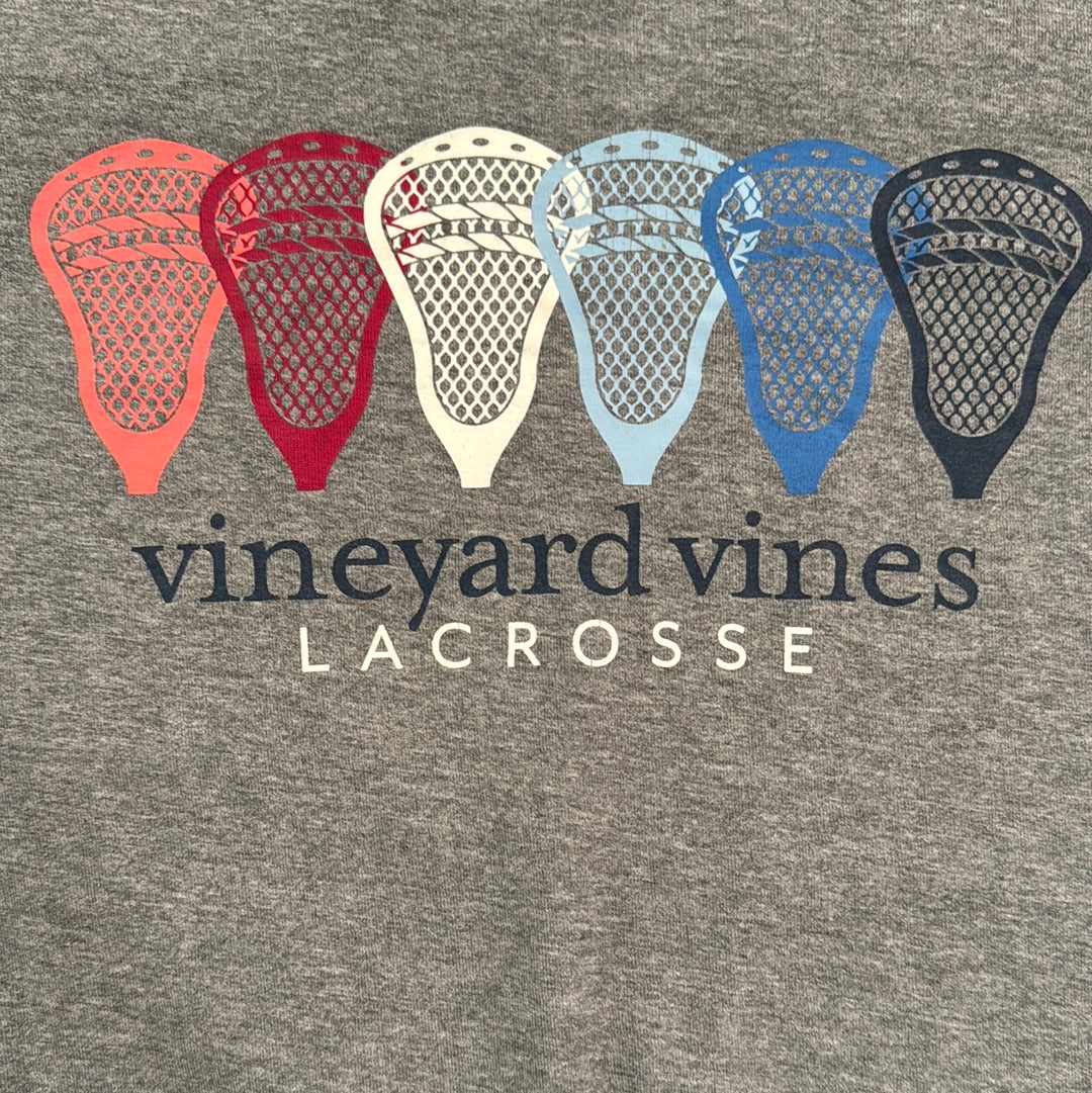 Vineyard Vines Lacrosse Tee, Gray Boys Size XL (18)