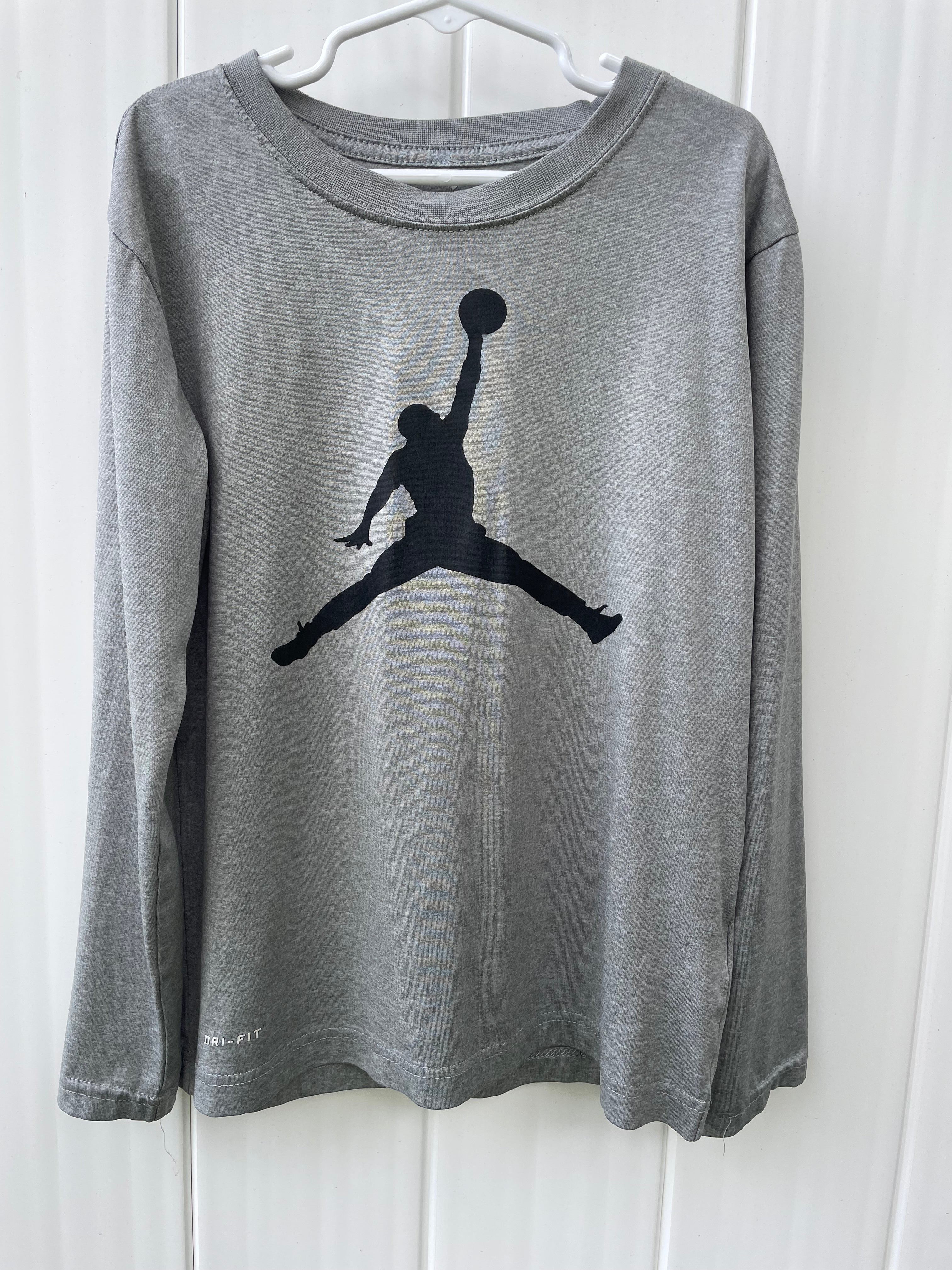 Nike Jordan Shirt, Gray Boys Size 8
