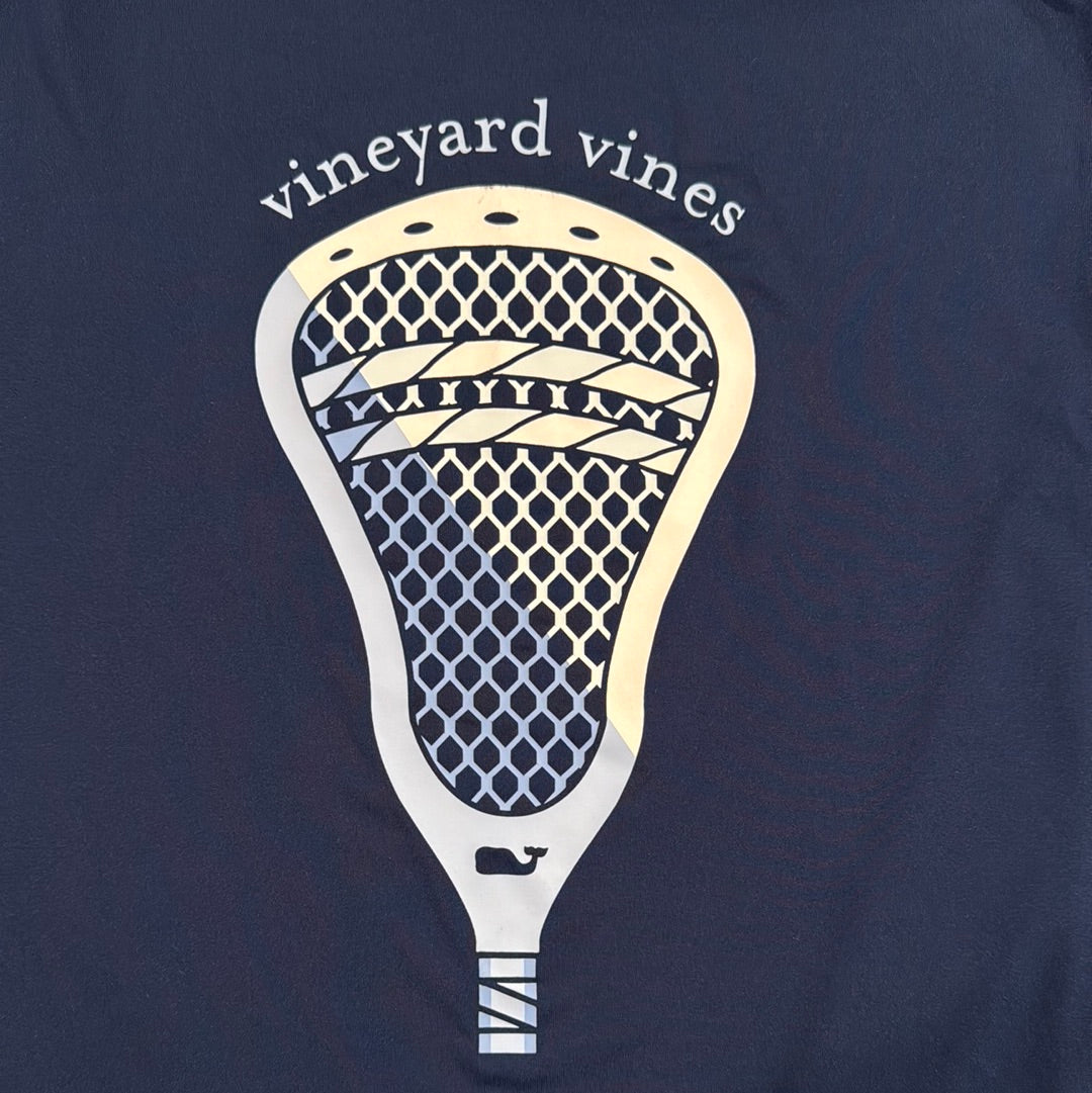 Vineyard Vines Lacrosse Performance Tee, Navy Boys Size XL (18)