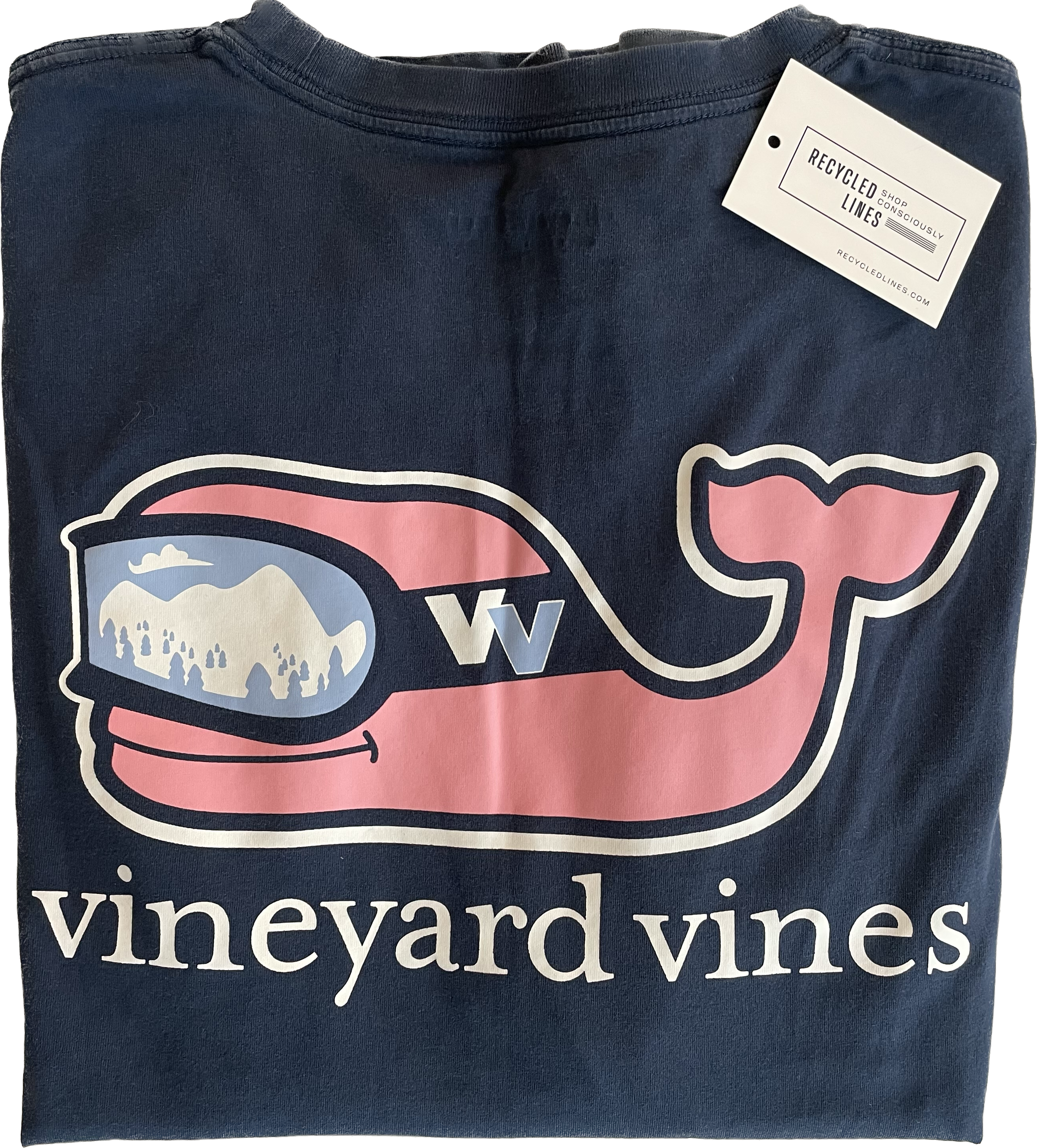 Vineyard Vines Goggle Tee, Navy Mens Size S