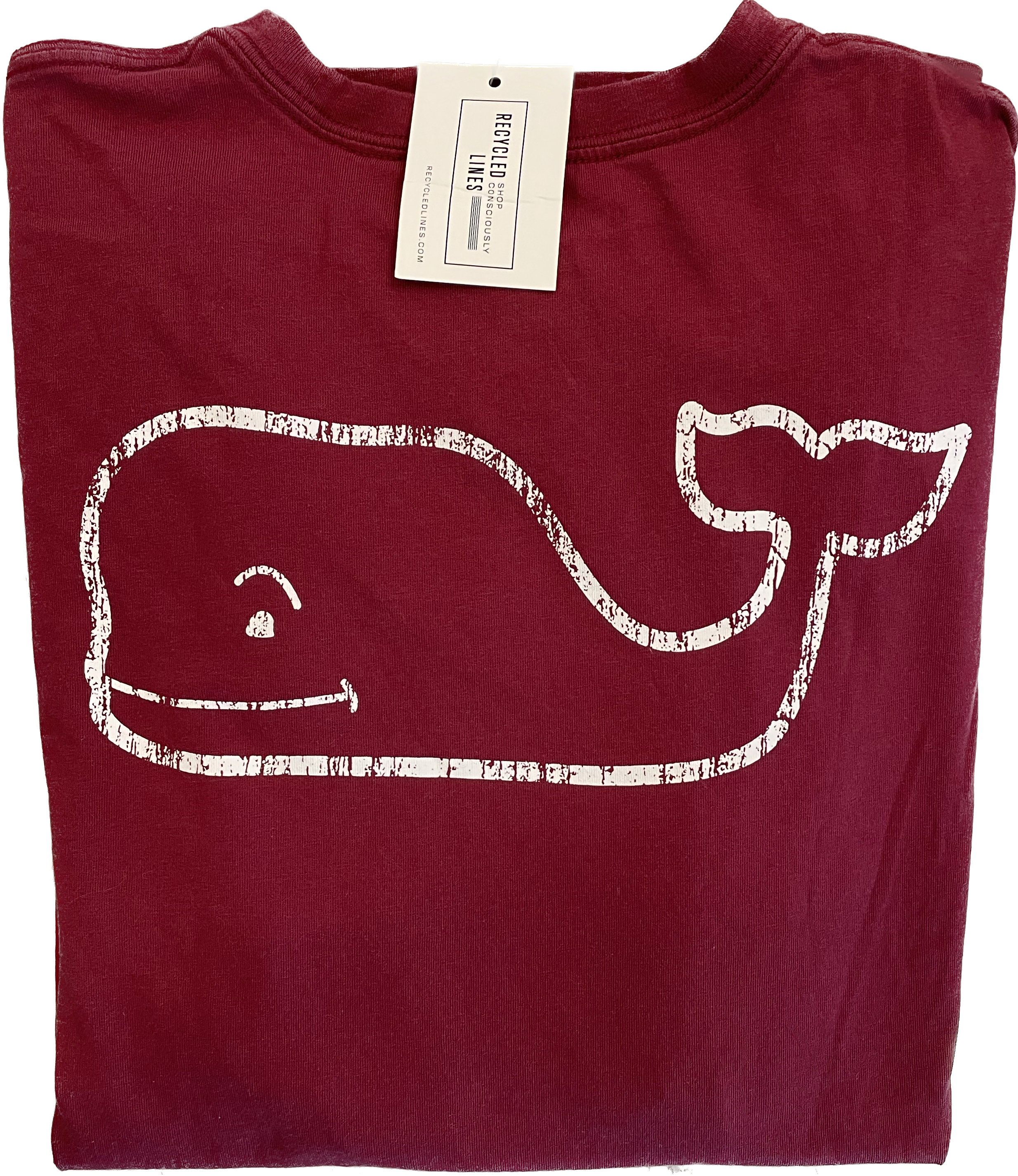 Vineyard Vines Whale Tee, Maroon Mens Size L