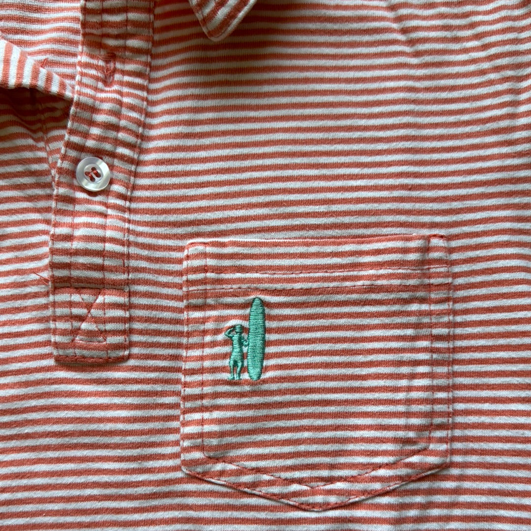 johnnie-O Polo, Orange Stripe Boys Size 8