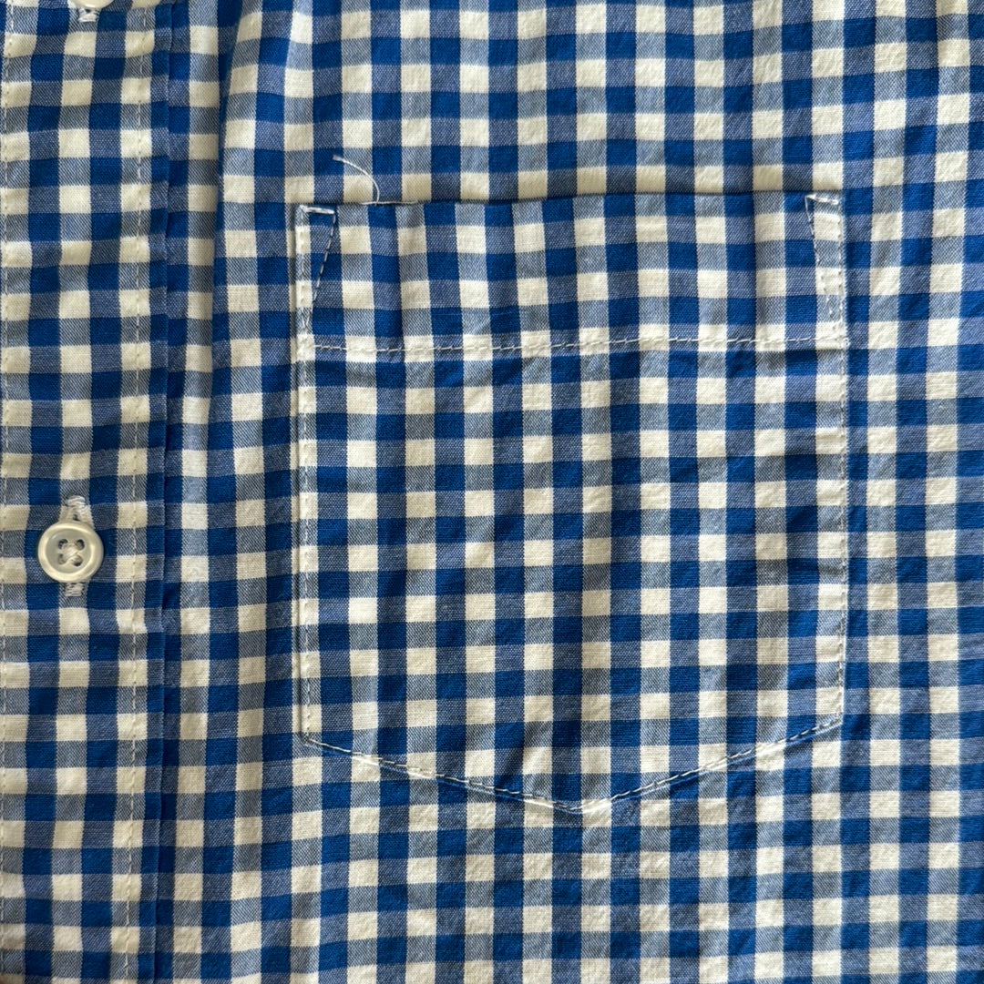 Crewcuts Button Down, Blue/White Gingham Boys Size 12