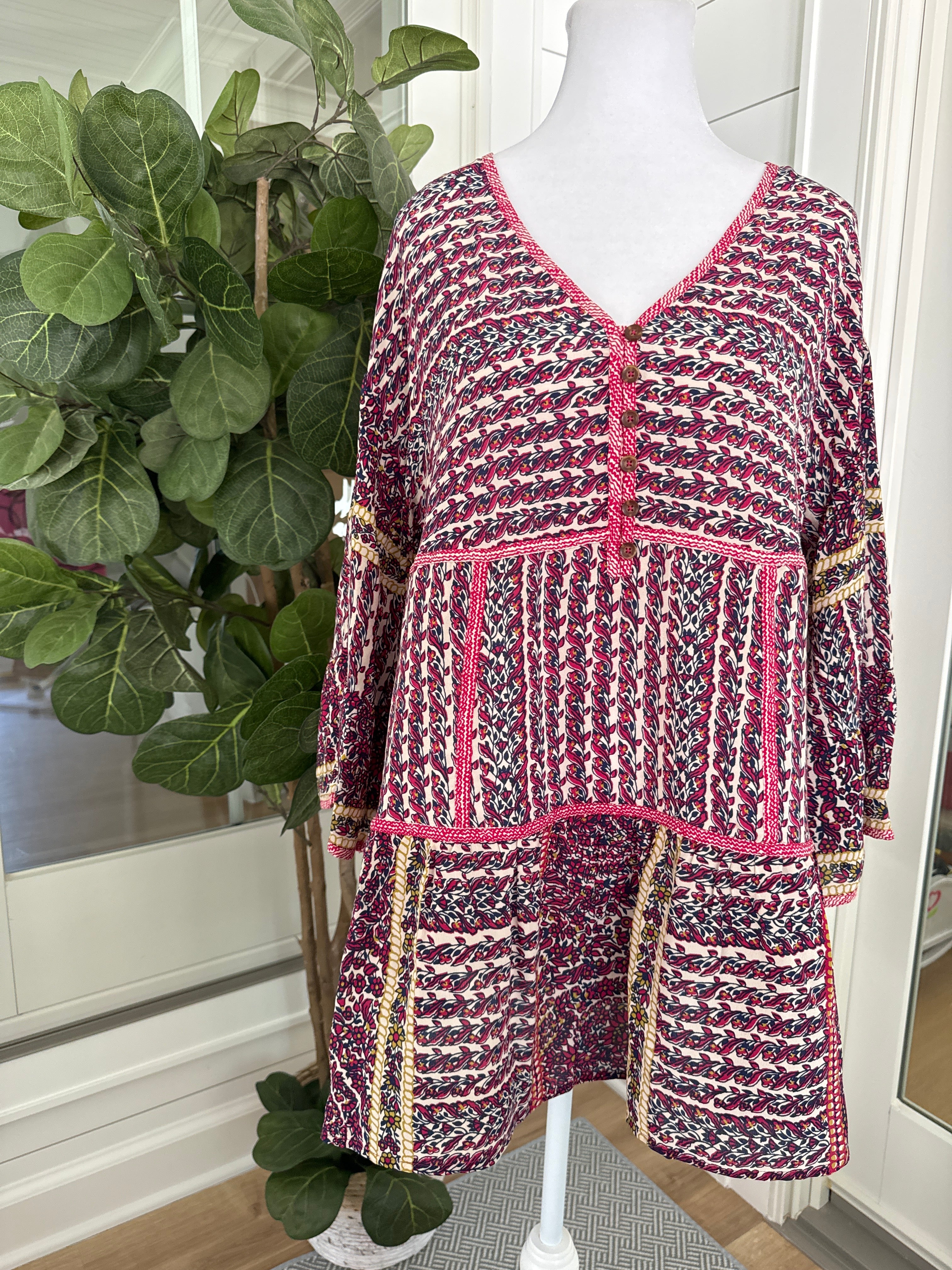 Maeve Tunic NWT, Pink Print Womens Size M