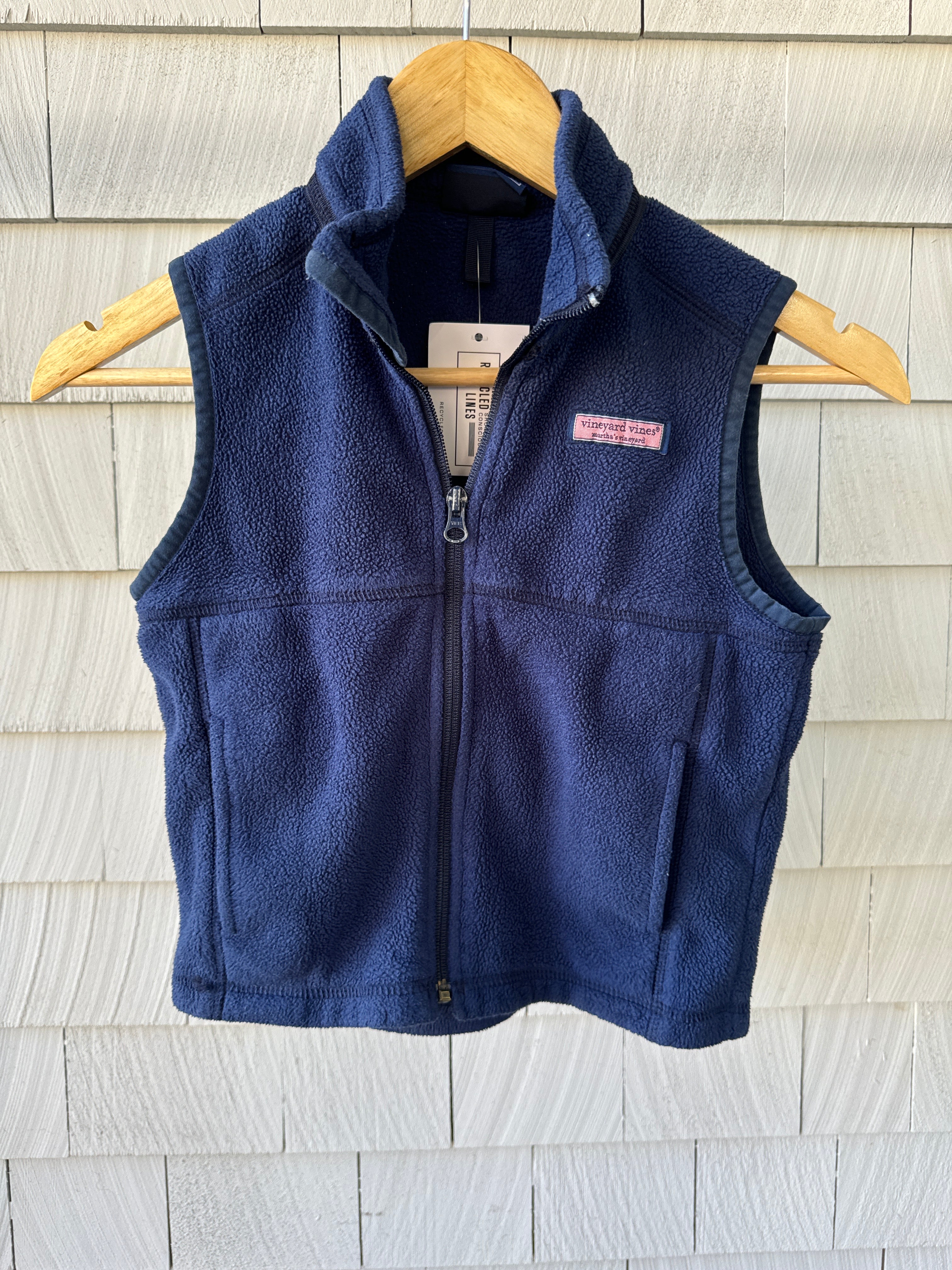 Vineyard Vines Fleece Vest, Navy Boys Size 7