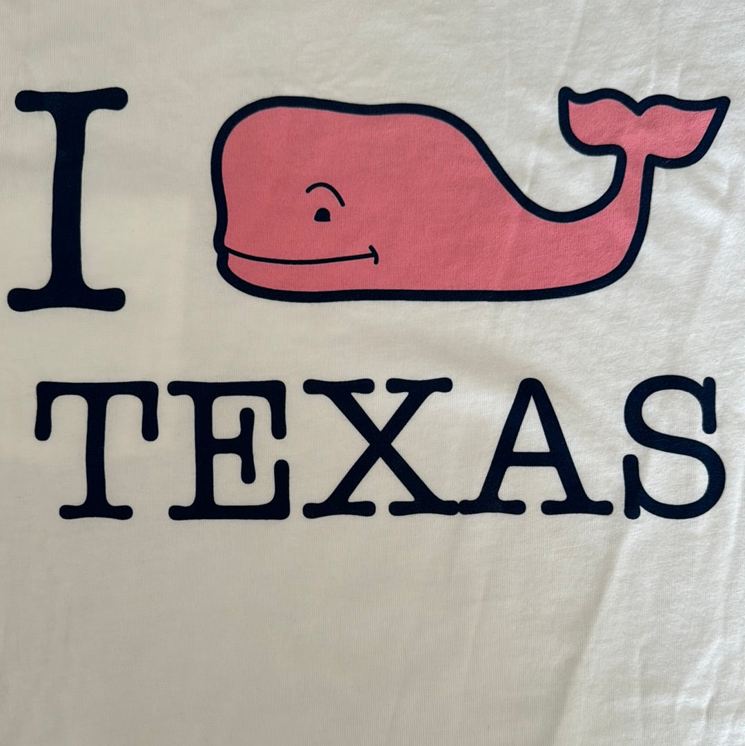 Vineyard Vines Long Sleeve Tee NWT, White I Love Texas Mens Size L