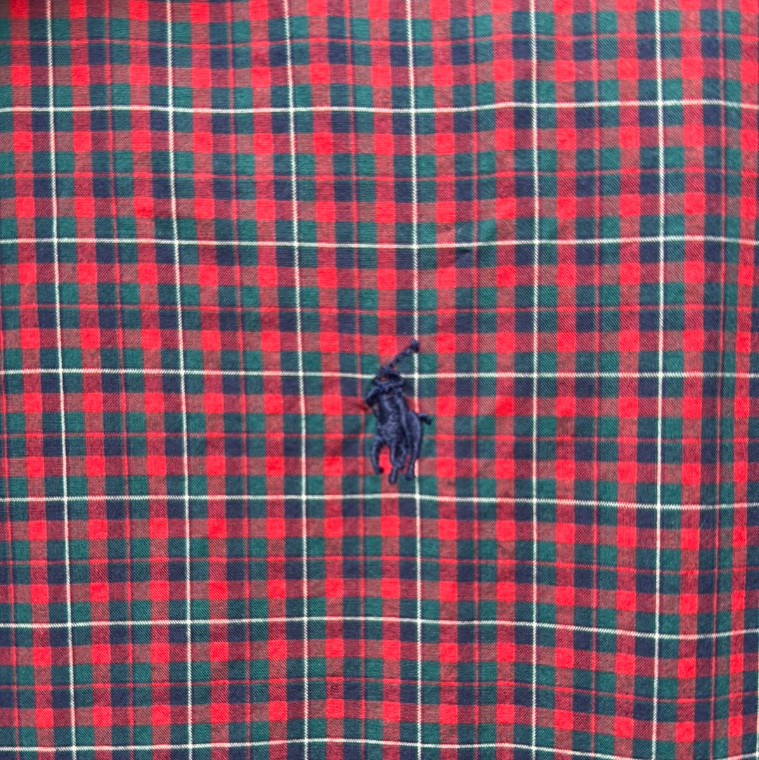 Ralph Lauren Button Down, Red/Navy Plaid Boys Size XL (18/20)