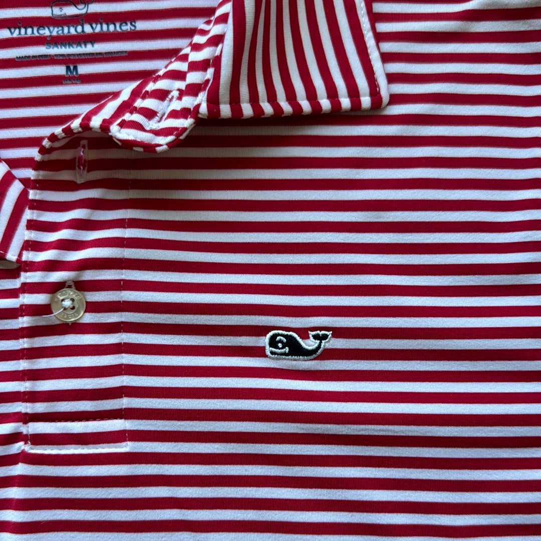 Vineyard Vines Polo, Red Stripe Boys Size M