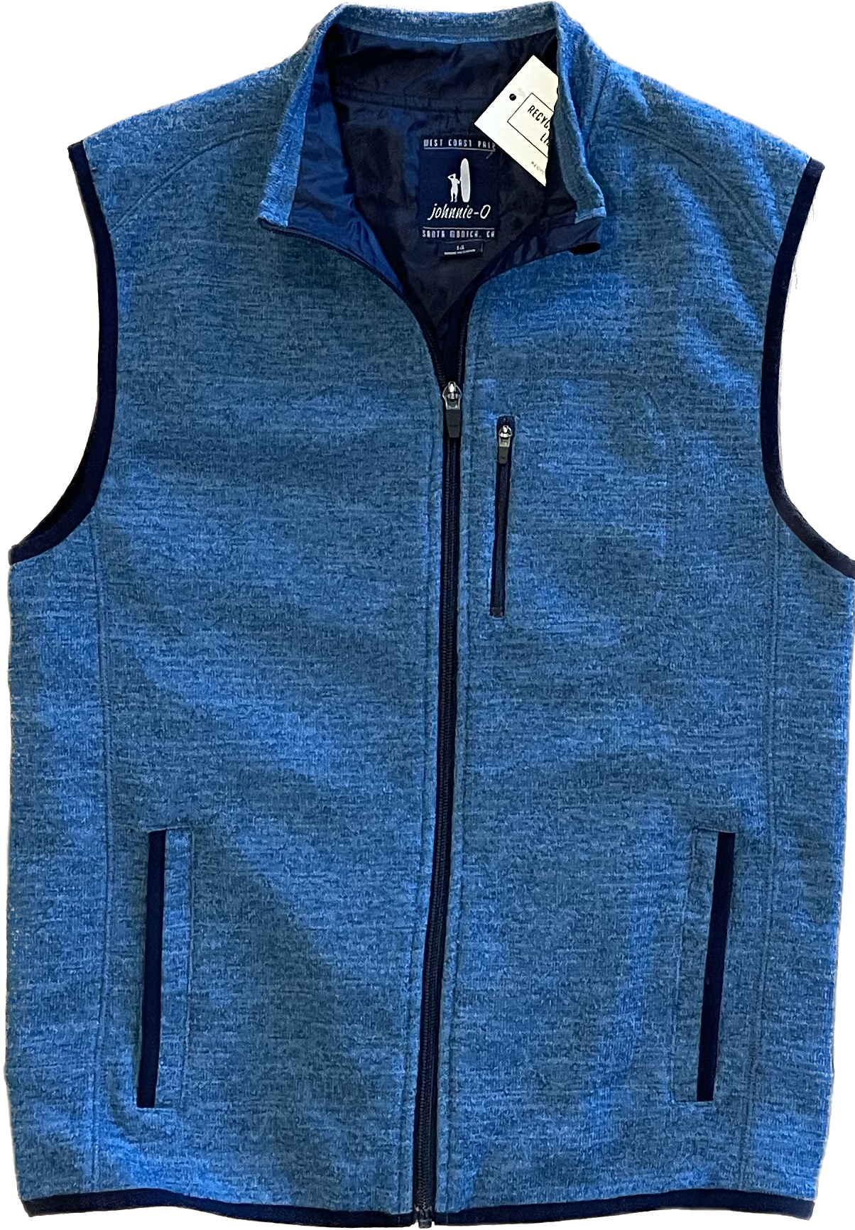 Johnnie-O Fleece Vest, Navy Boys Size 14