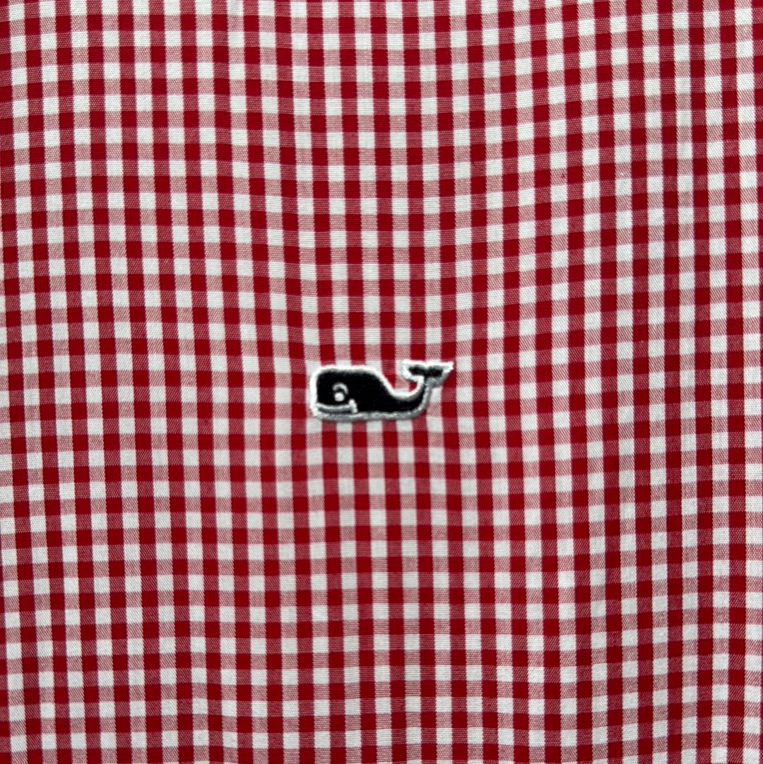 Vineyard Vines Button Down, Red Gingham Mens Size M