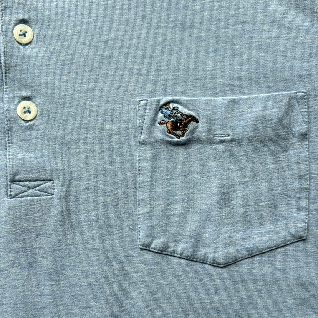 B.Draddy Long Sleeve Polo, Blue Mens Size M