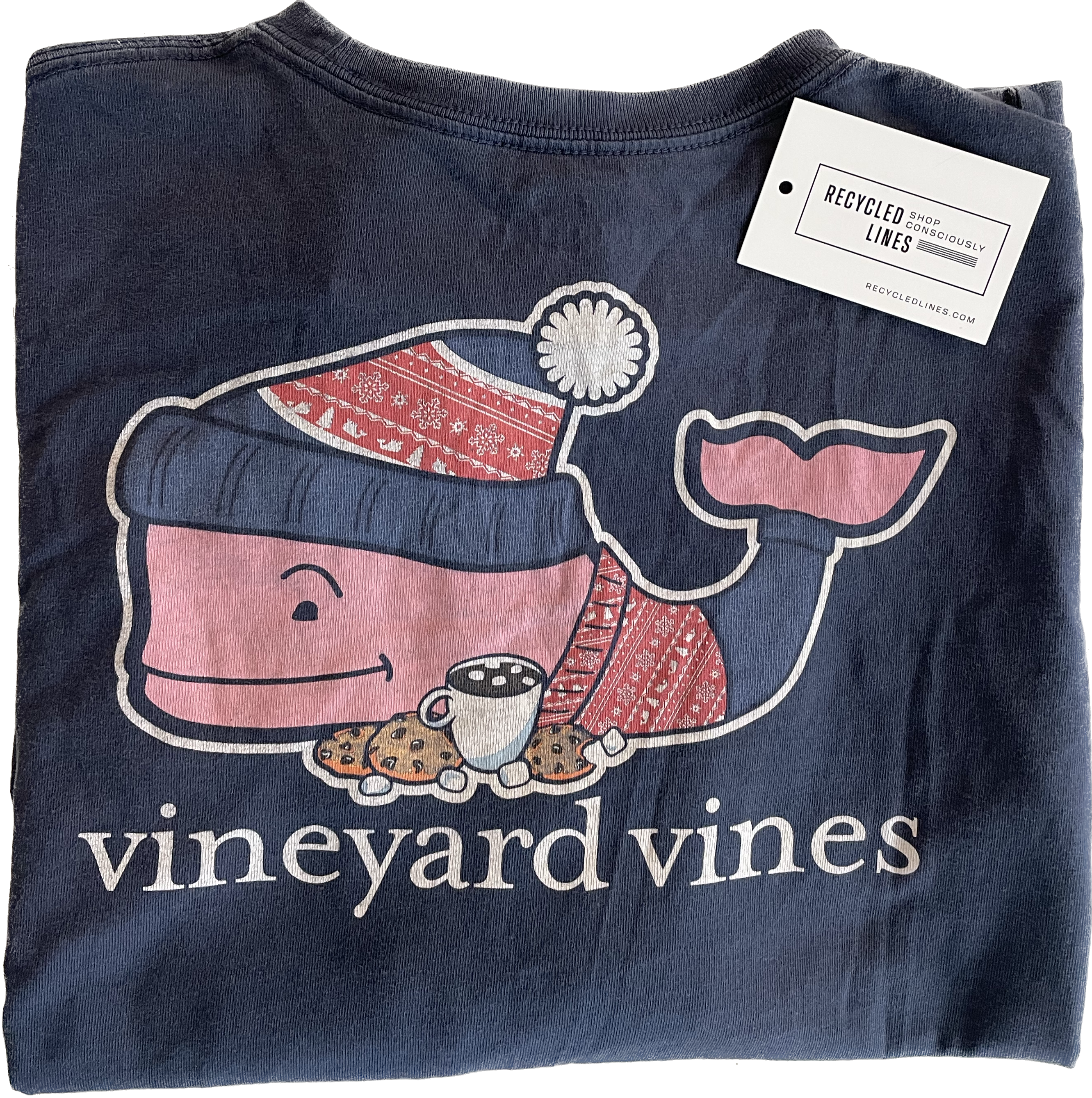 Vineyard Vines Hot Cocoa Shirt, Navy Boys Size M (12/14)