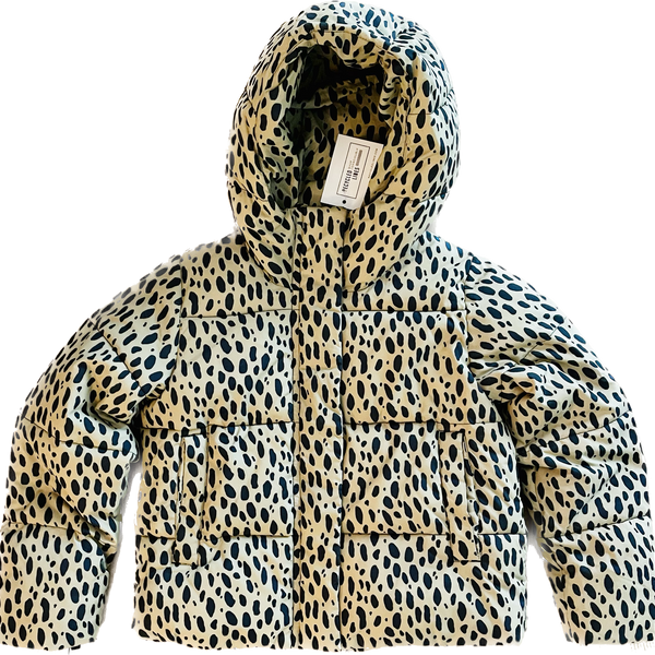 leopard print puffer jacket