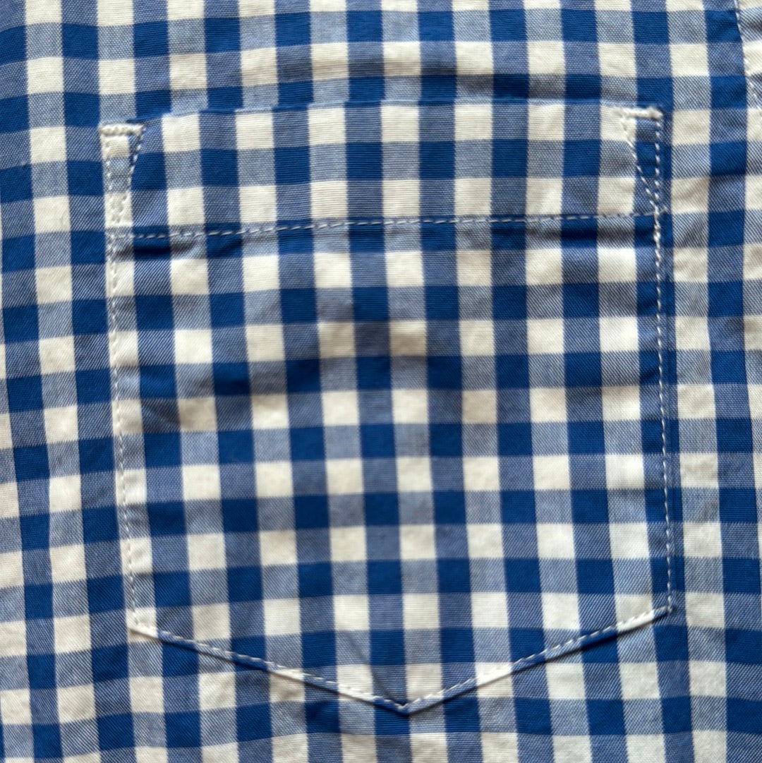 Crewcuts Button Down, Blue Plaid Boys Size 6/7